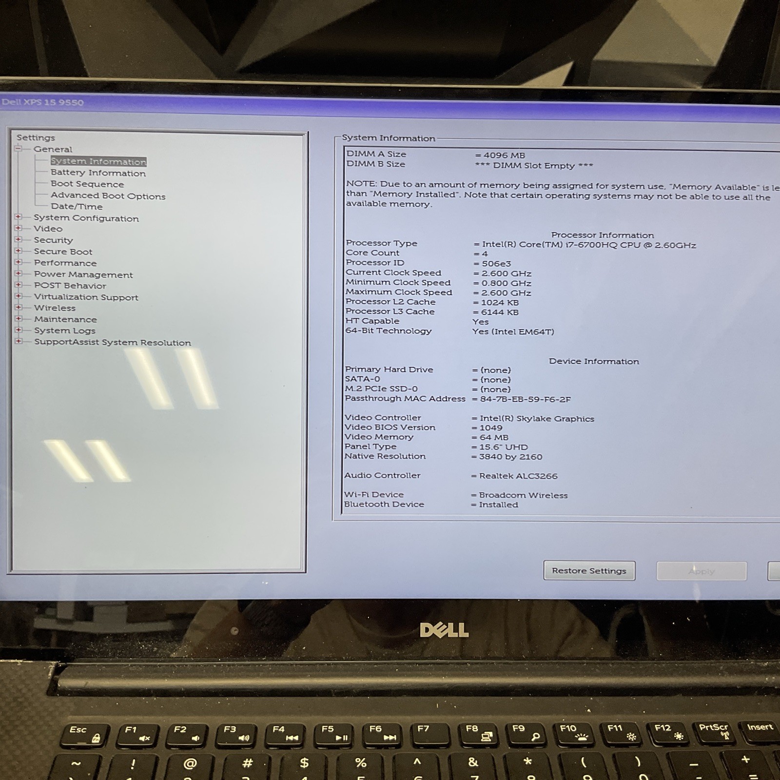 Dell XPS 15 9530 / i7 6th Gen / Touchscreen / No RAM / No SSD