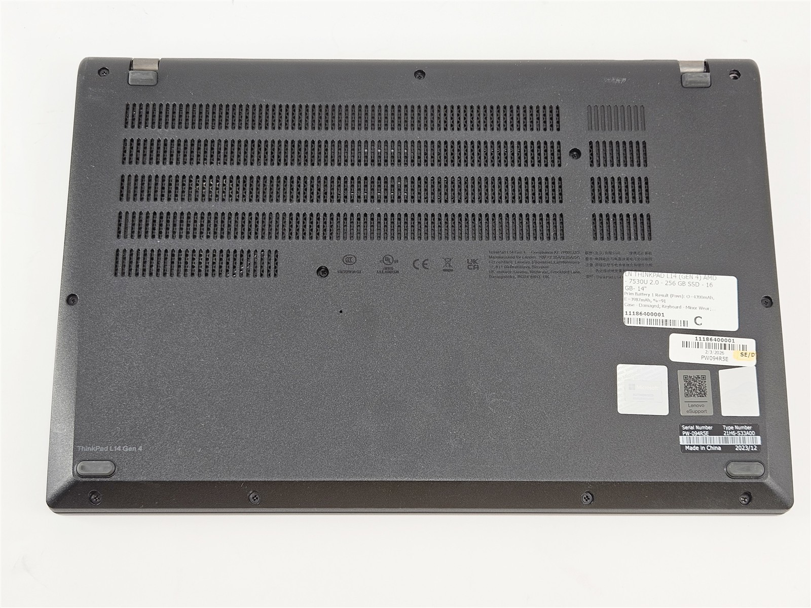 Lenovo ThinkPad L14 Gen 4 14″ Ryzen 5 Pro 7530U 16GB 256GB SSD USB-C HDMI Win11