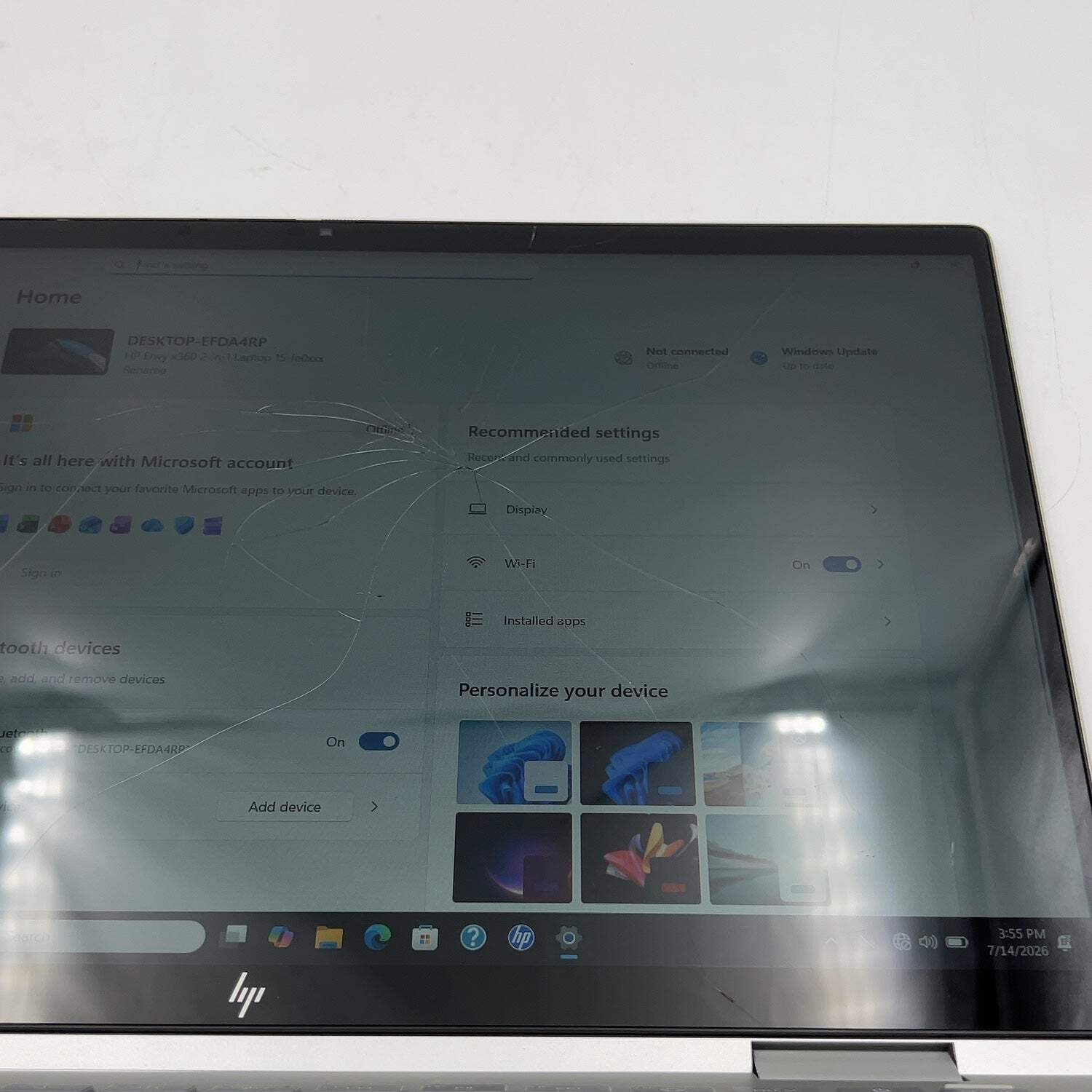 Broken HP Envy x360 15-FE0013DX 15.6″ i5-1335U 1.3GHz 8GB RAM 256GB SSD READ