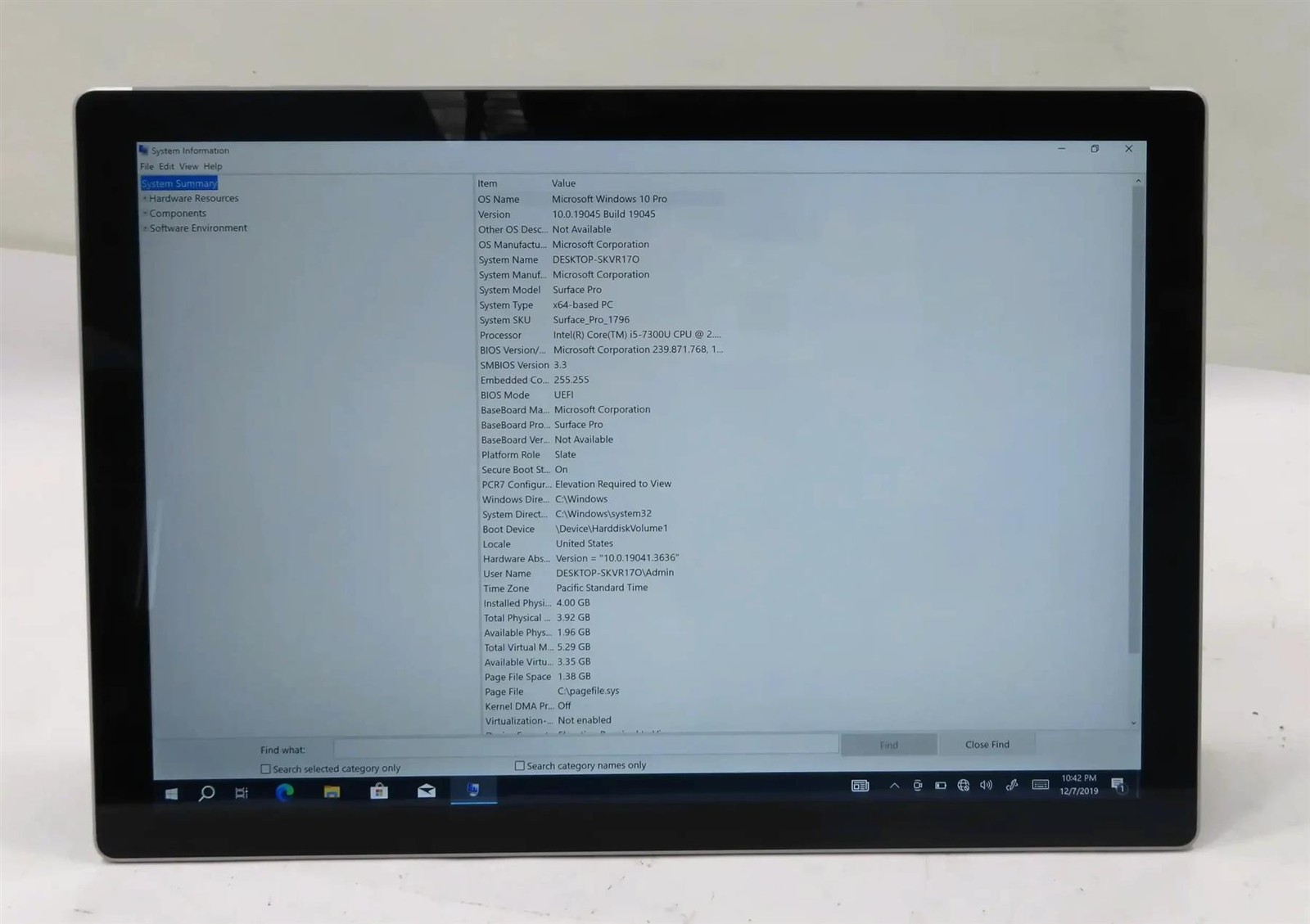 Microsoft Surface Pro 5 1796 Core i5-7300U 2.6GHz 4GB 128GB
