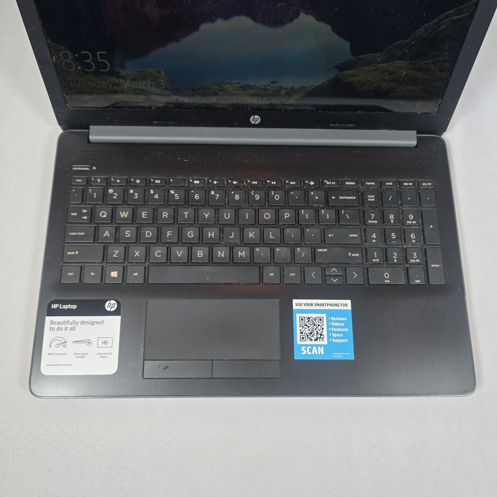 HP LAPTOP 15-DB0XXX AMD E2-9000E RADEON R2 1.50 GHz 4GB RAM READ