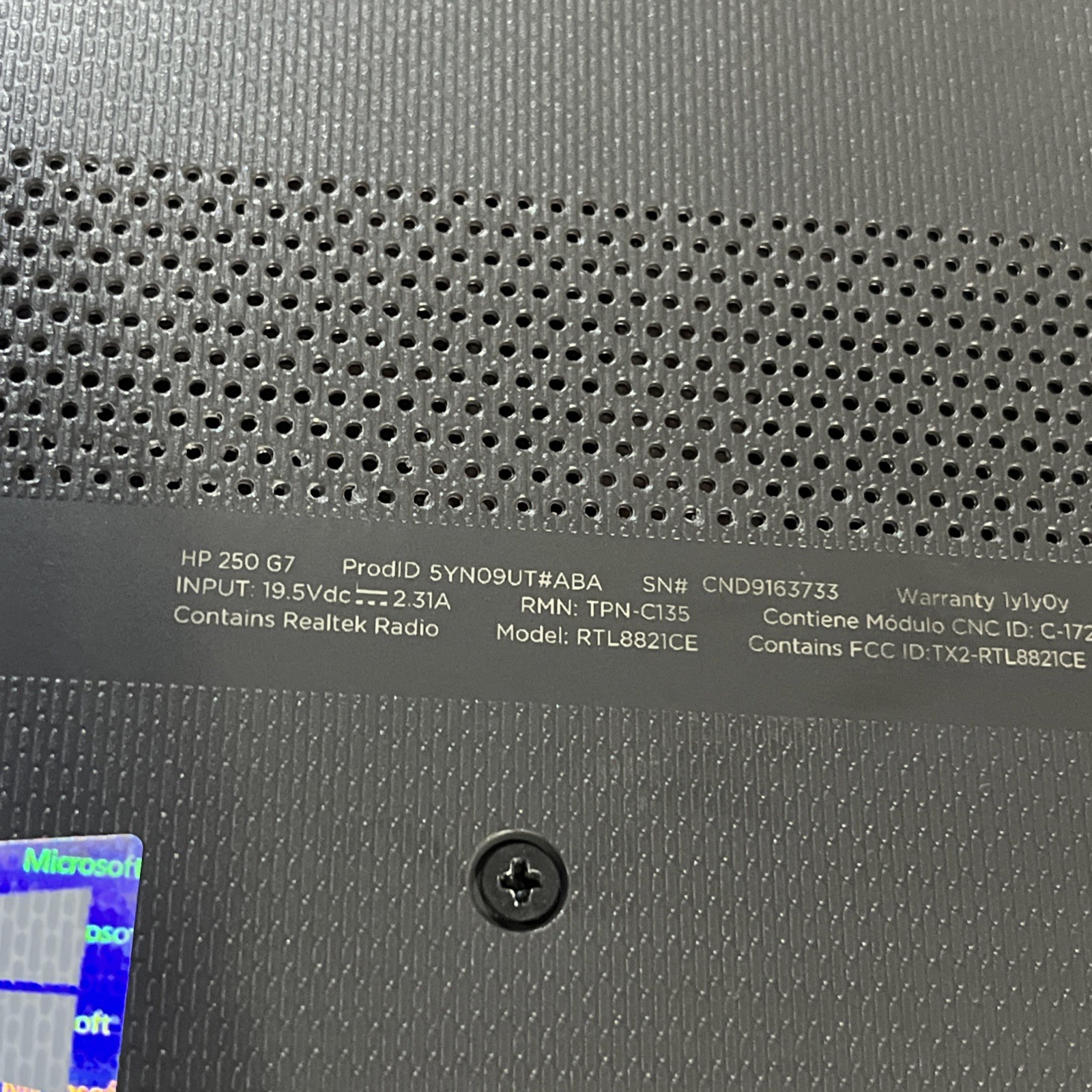 HP 250 G7 INTEL CORE I5 8TH GEN 8GB RAM NO HD