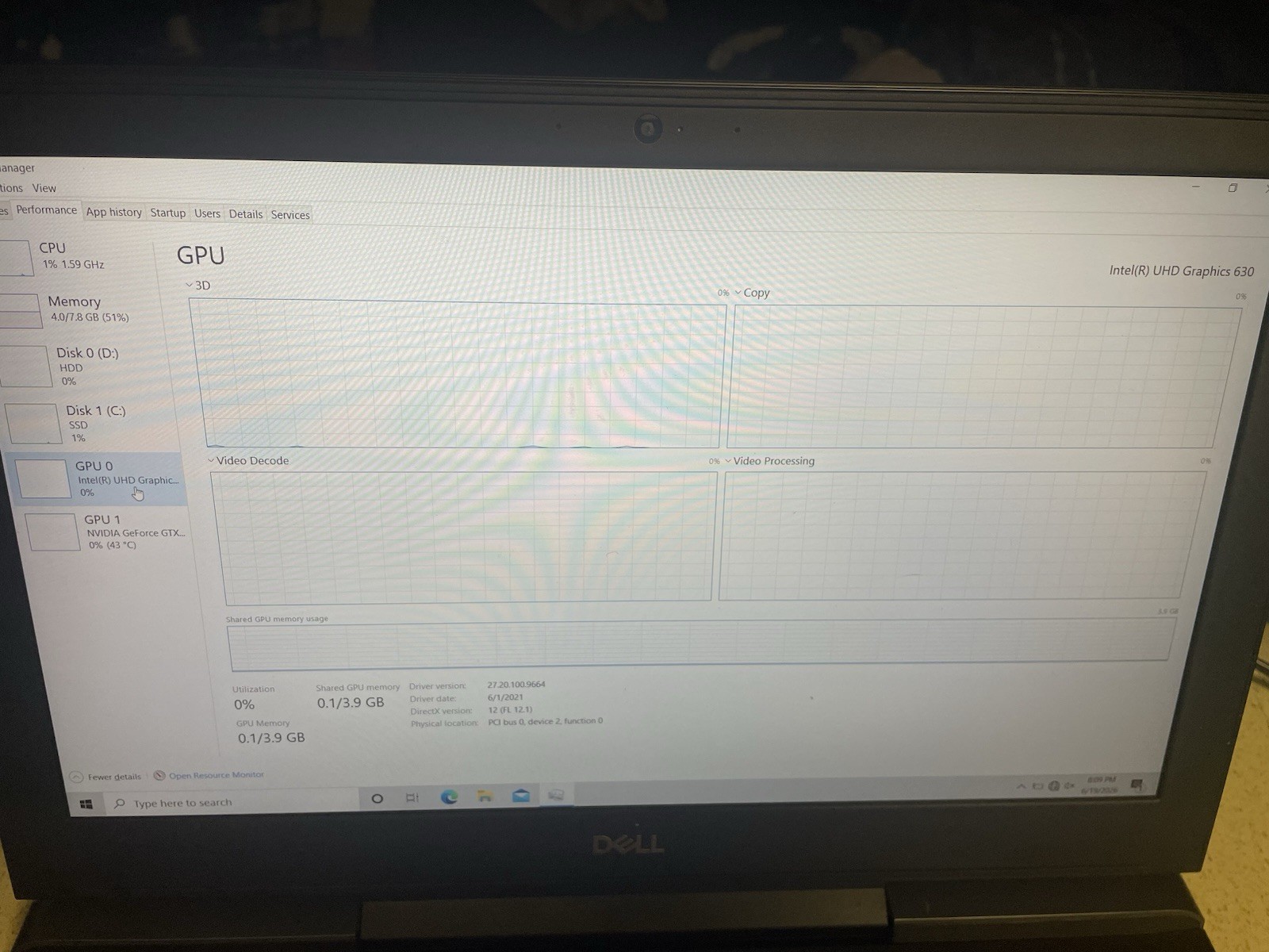 Dell G5 5587 gaming laptop 8GB RAM Nvidia GeForce GTX 1060 with Max-Q Design 6GB