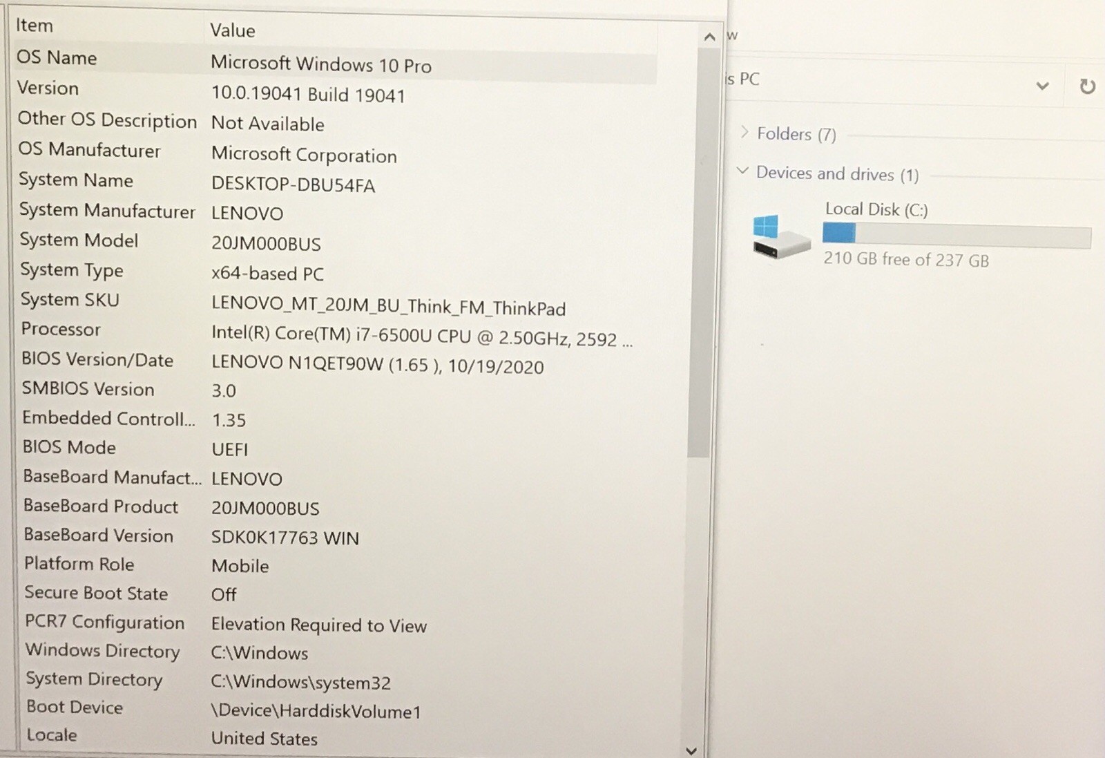 Lenovo ThinkPad T470 Core i7-6500U @ 2.5GHz 8GB RAM 256GB SSD W10P *NO BATTERY*
