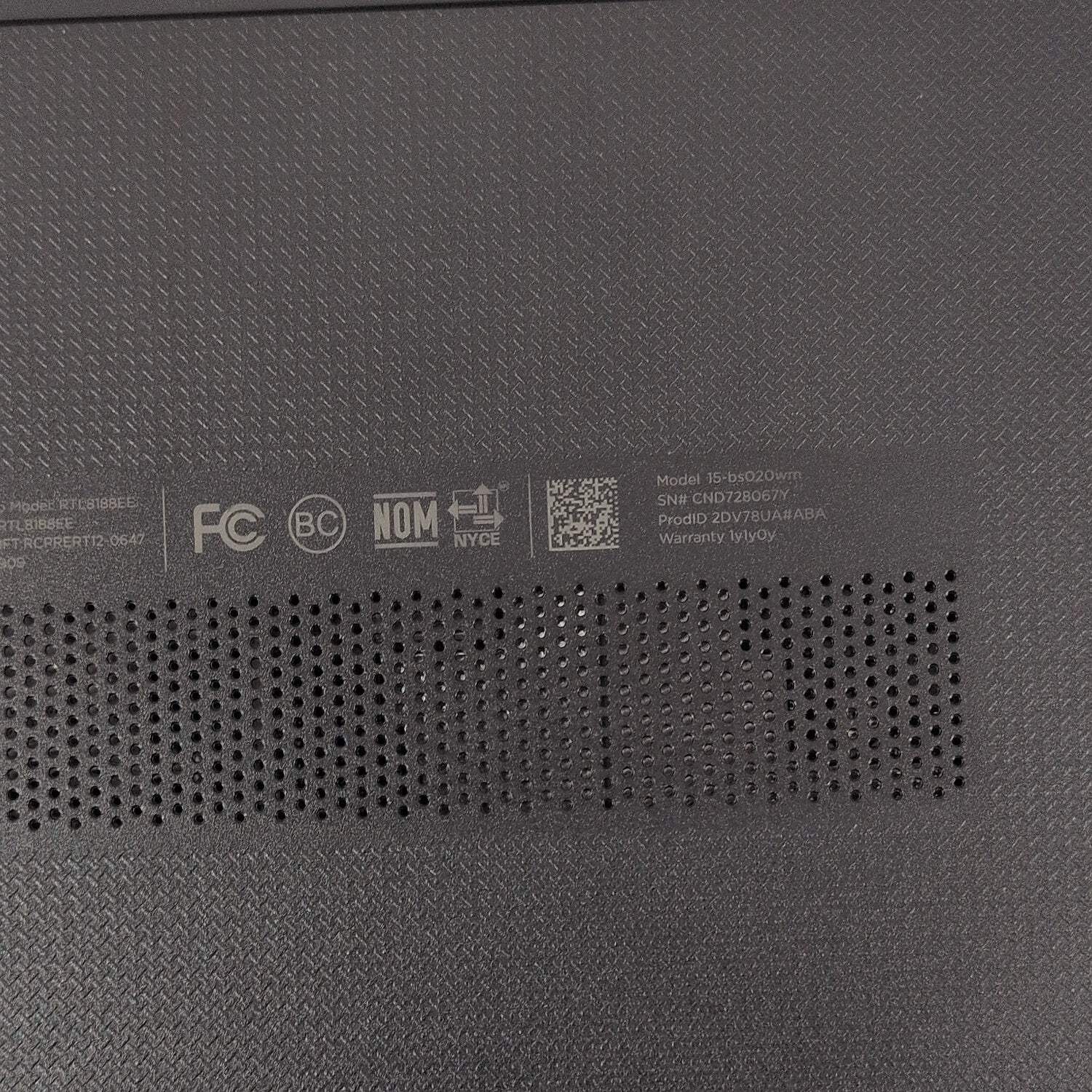 HP Laptop 15-BS020WM 15.6″ Pentium N3710 1.6GHz 4GB RAM 512GB HDD