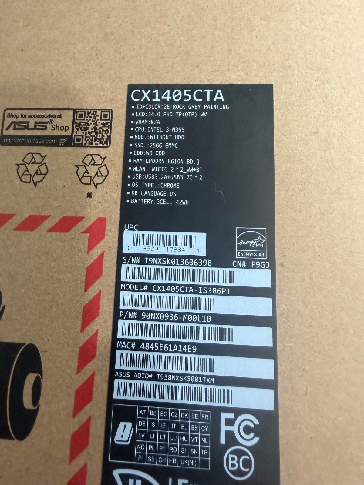 ASUS Chromebook Plus CX 14″ Touchscreen Laptop, Intel Core 3 Processor, FHD 1920