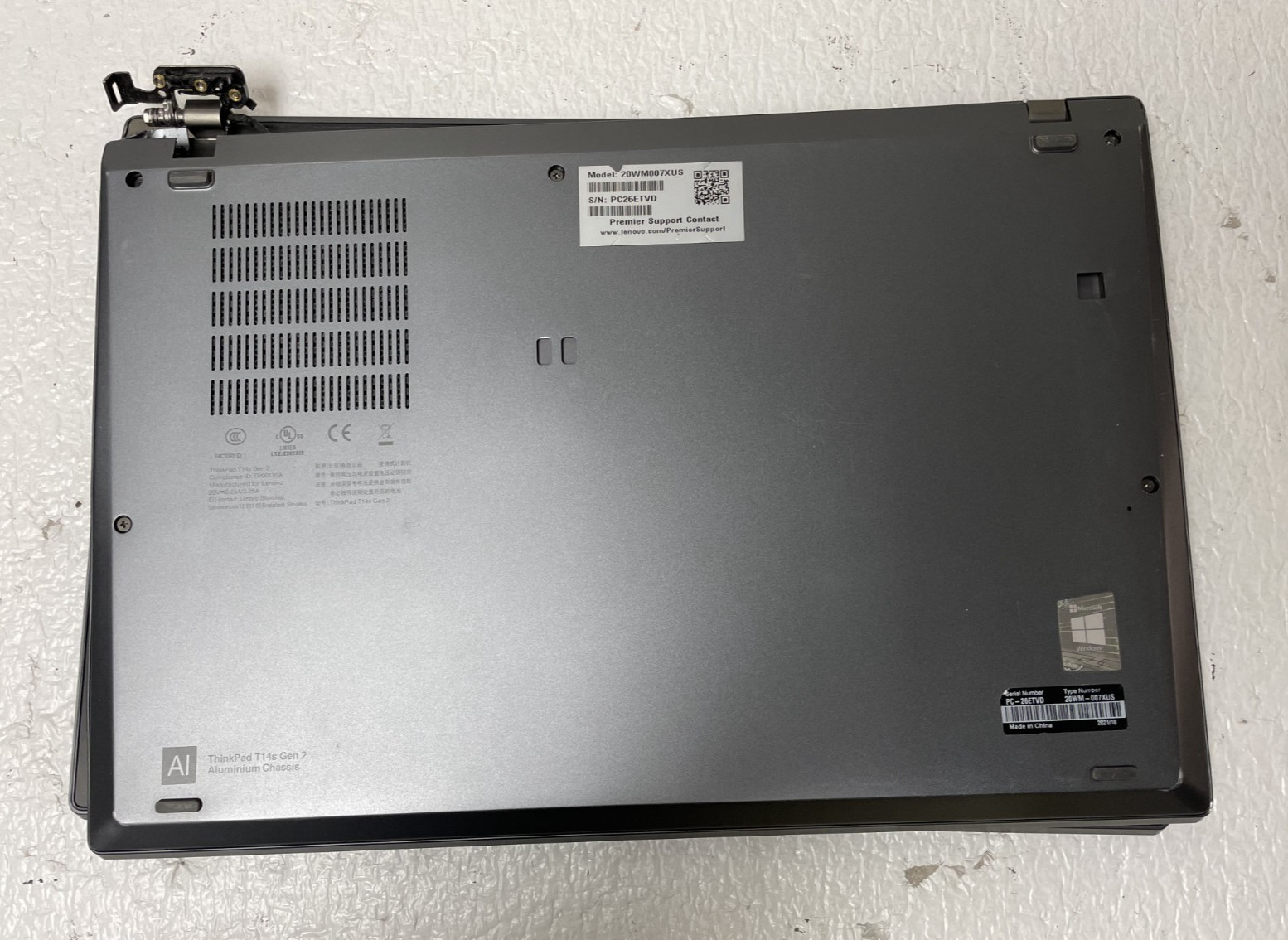 Lenovo ThinkPad T14S Gen 2 14″ Core i7-1185G7 @3.00GHz 16GB RAM NO SSD Touchscrn
