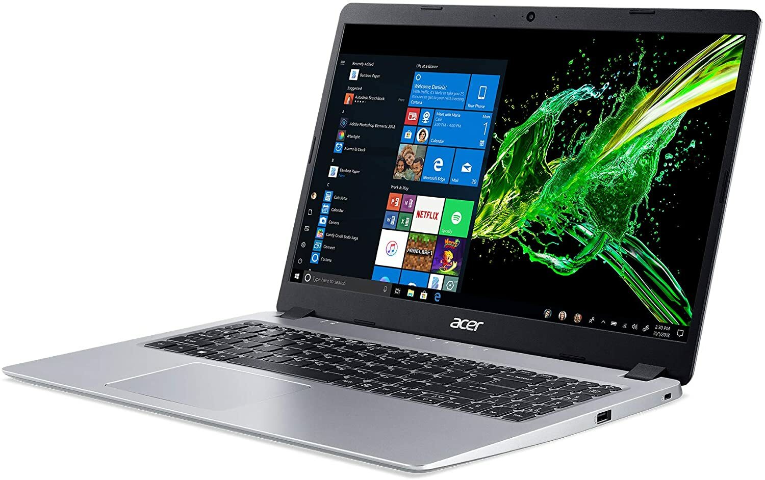 ACER THIN & LIGHT LAPTOP 15.6” 1080P Full-HD AMD RYZEN 3.50GHz 4GB Ram 128GB SSD