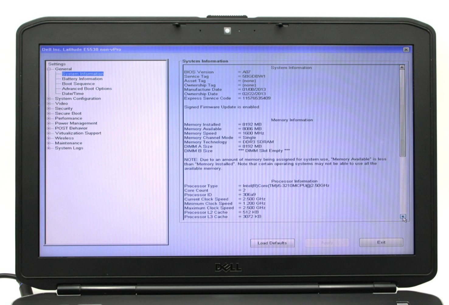 Dell Latitude E5530 i5-3210M@2.50GHz 8GB DDR3 NO STORAGE OR OS*USED/TESTED*