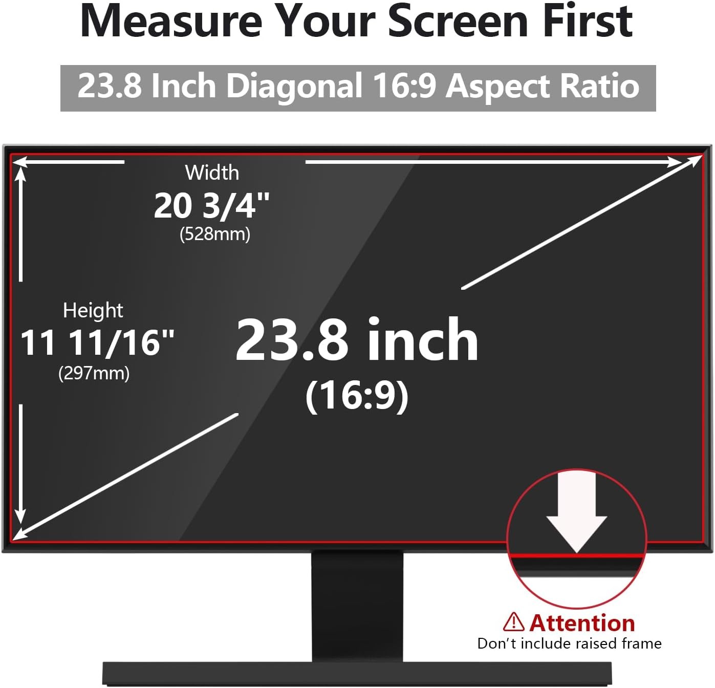 Computer Privacy Screen Protector 23.8 Inch for Hp Dell Acer Asus LG Monitor
