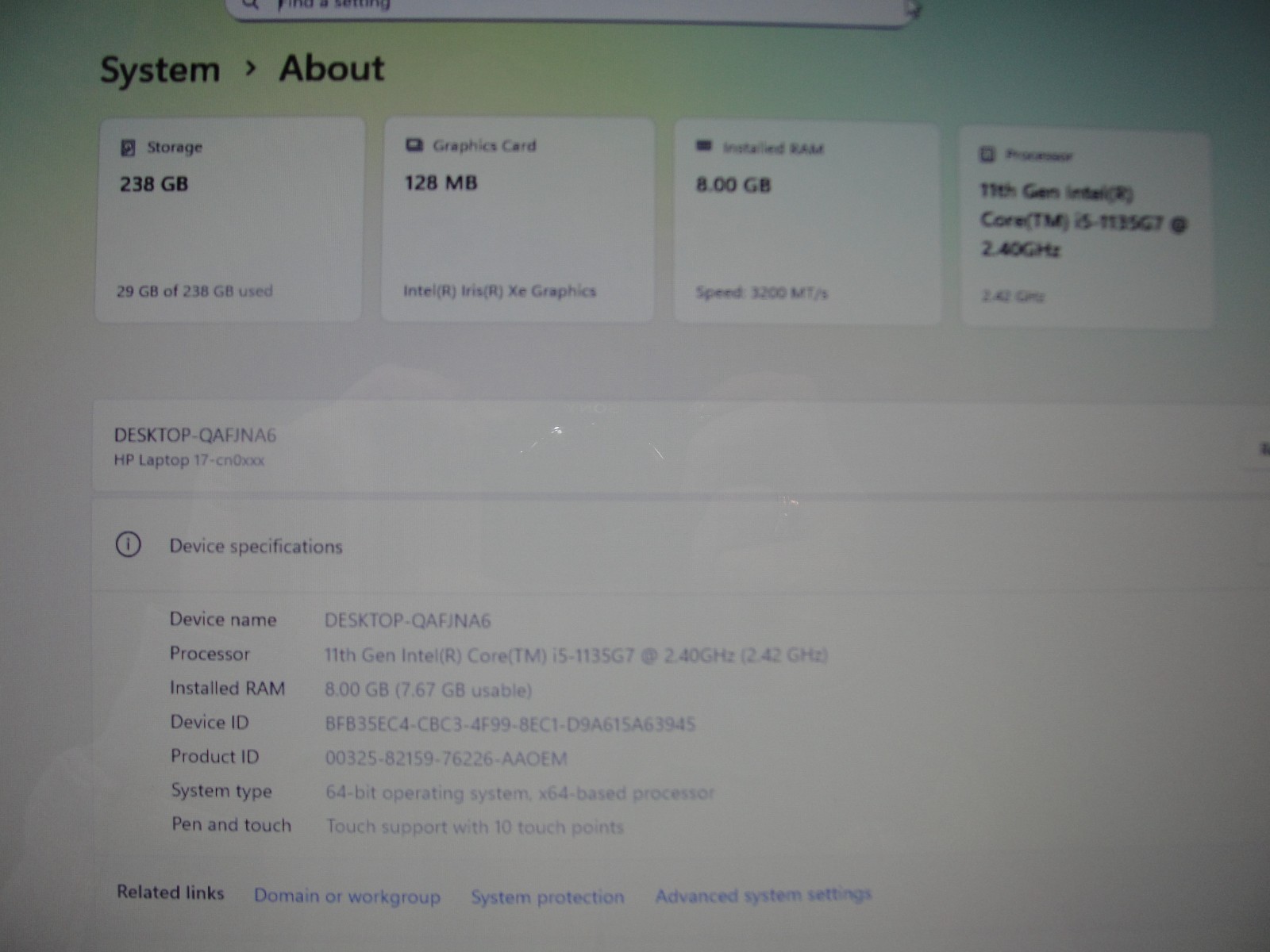 HP 17-CN0021NR 17″HD+ Intel Core i5-1135G7 2.4GHz 8GB 256GB SSD +Charger
