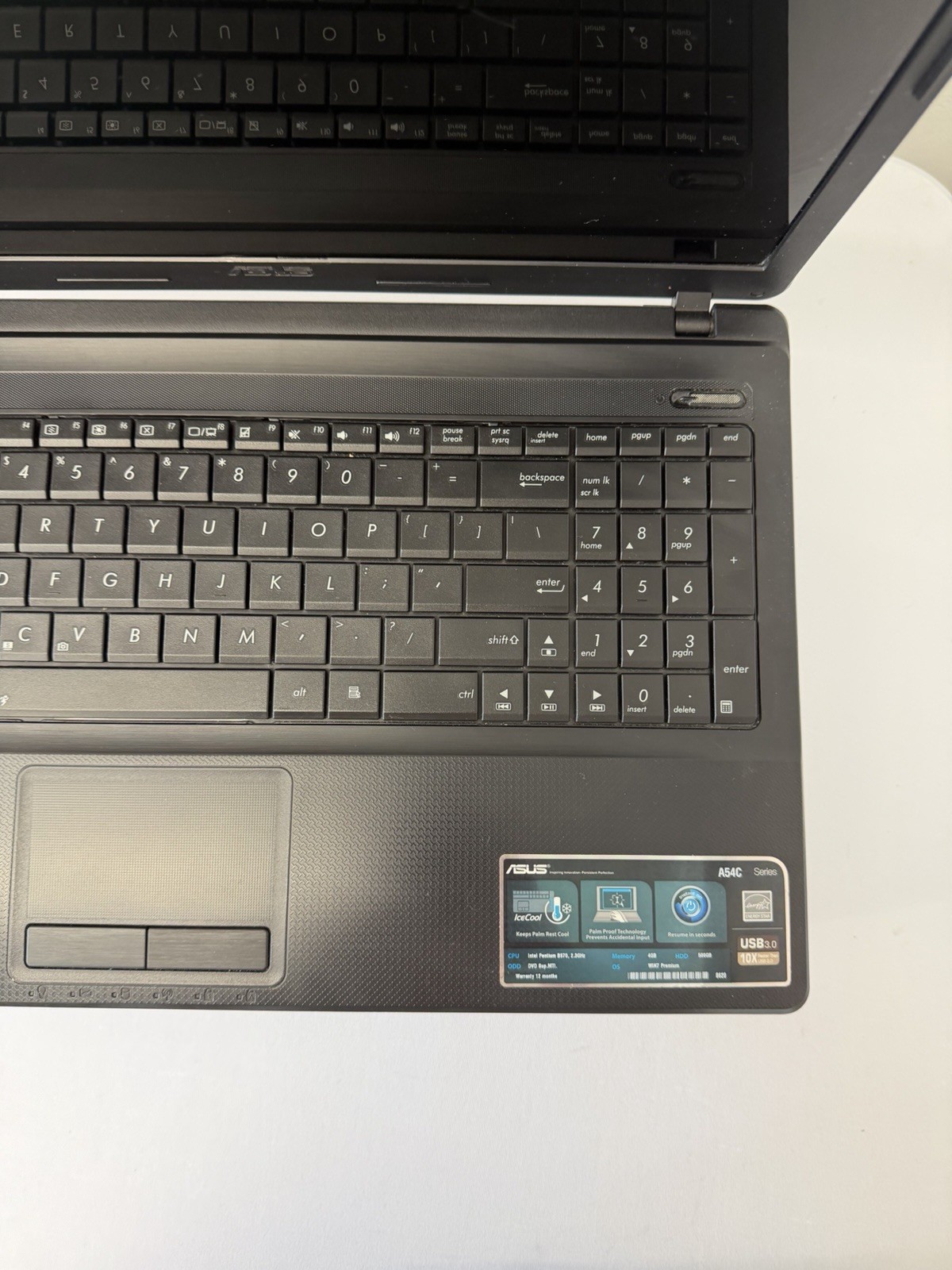 Asus A54C Laptop – Good Screen – Intel Pentium B970 – Read Des
