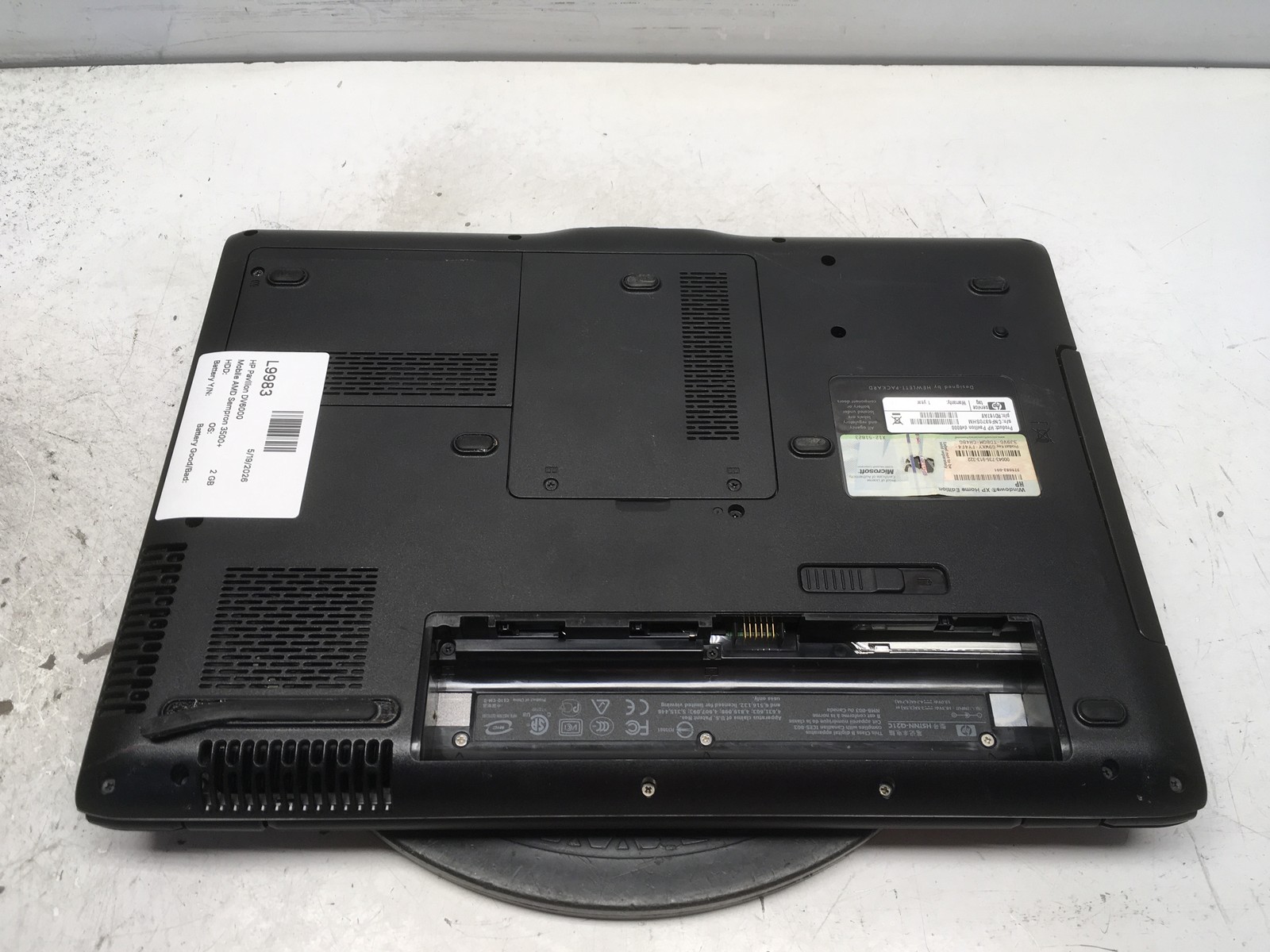 HP Pavilion DV6000 Mobile AMD Sempron 3500+ 1800MHz 2 GB NO HDD No Batt