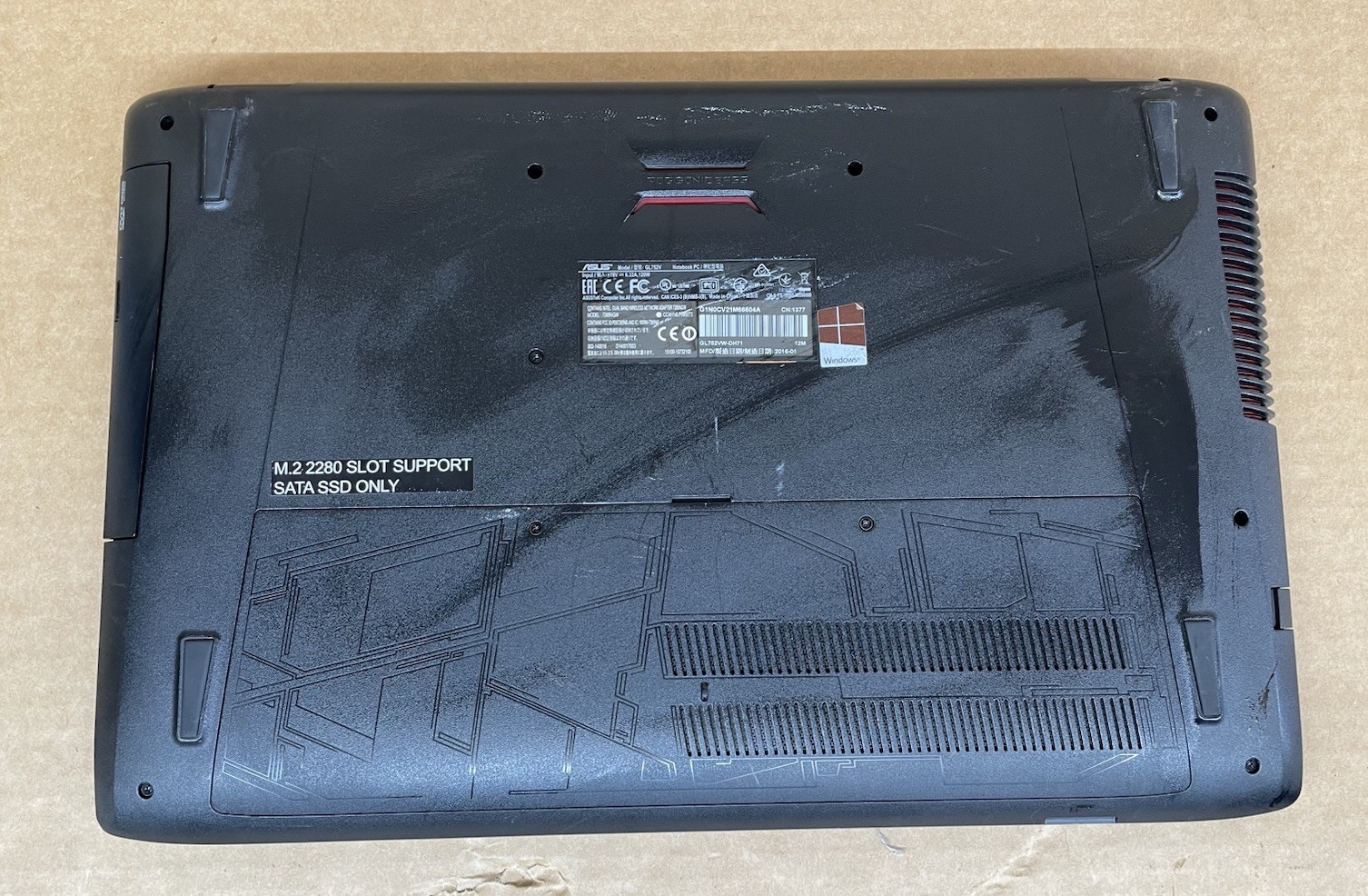 ASUS GL552V Laptop w/ Intel Core i7-6700HQ 2.60 GHZ, 8GB RAM, WIN10 – *READ*