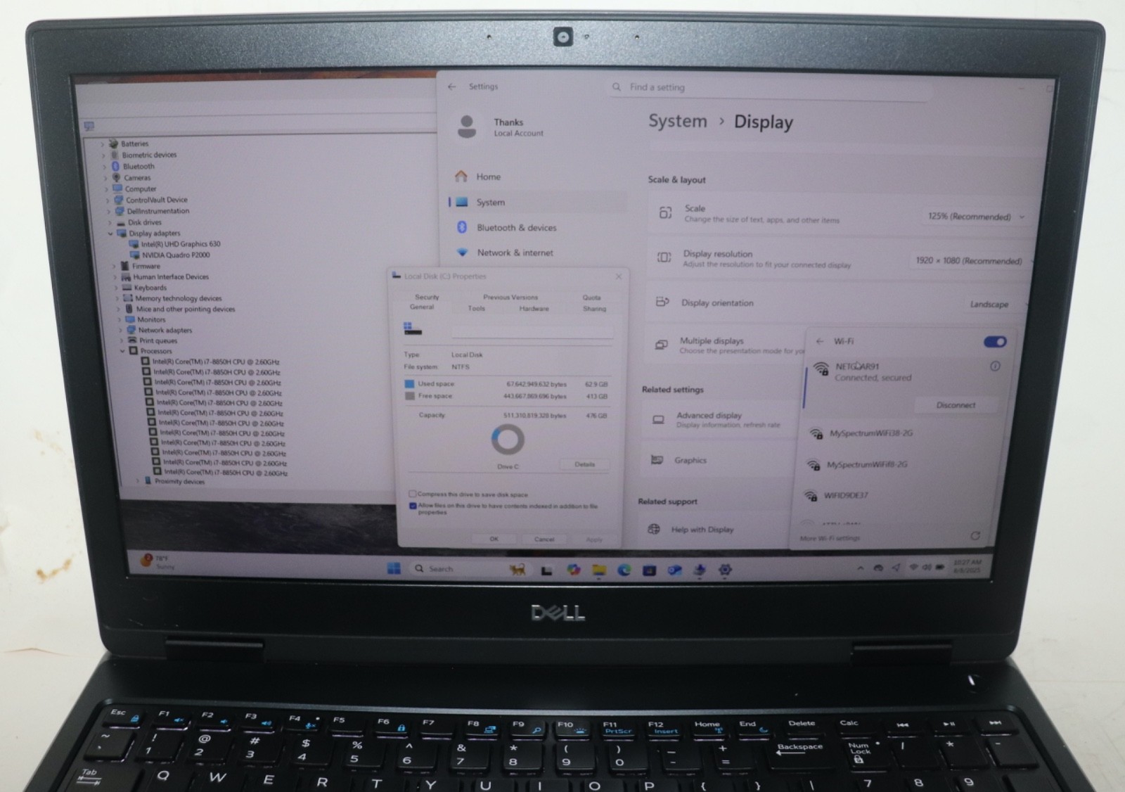 Dell Precision 7530 Intel core i7 @2.60GHz|32GBRAM|512GBSSD|WIN 11|Nvidia|Webcam