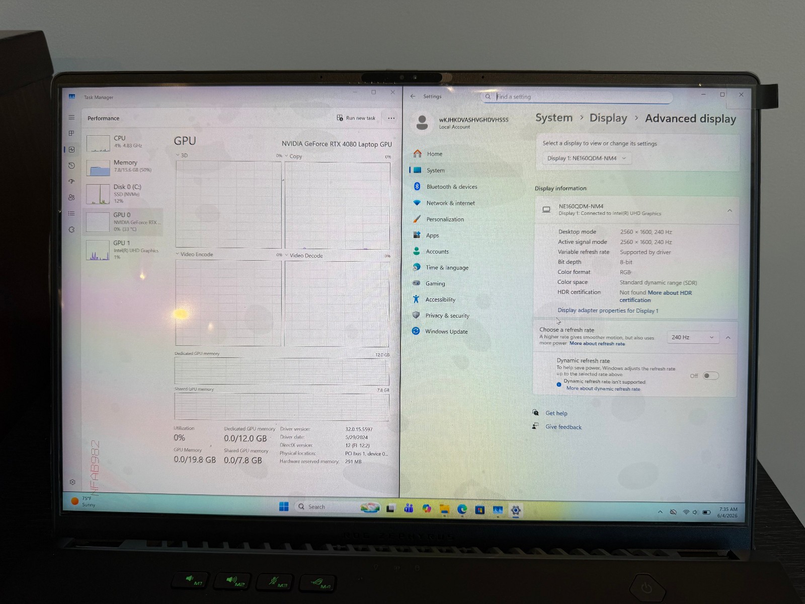 Asus ROG Zephyrus M16 GU604 240Hz QHD+ i9-13900H 16GB 1TB RTX 4080 #1