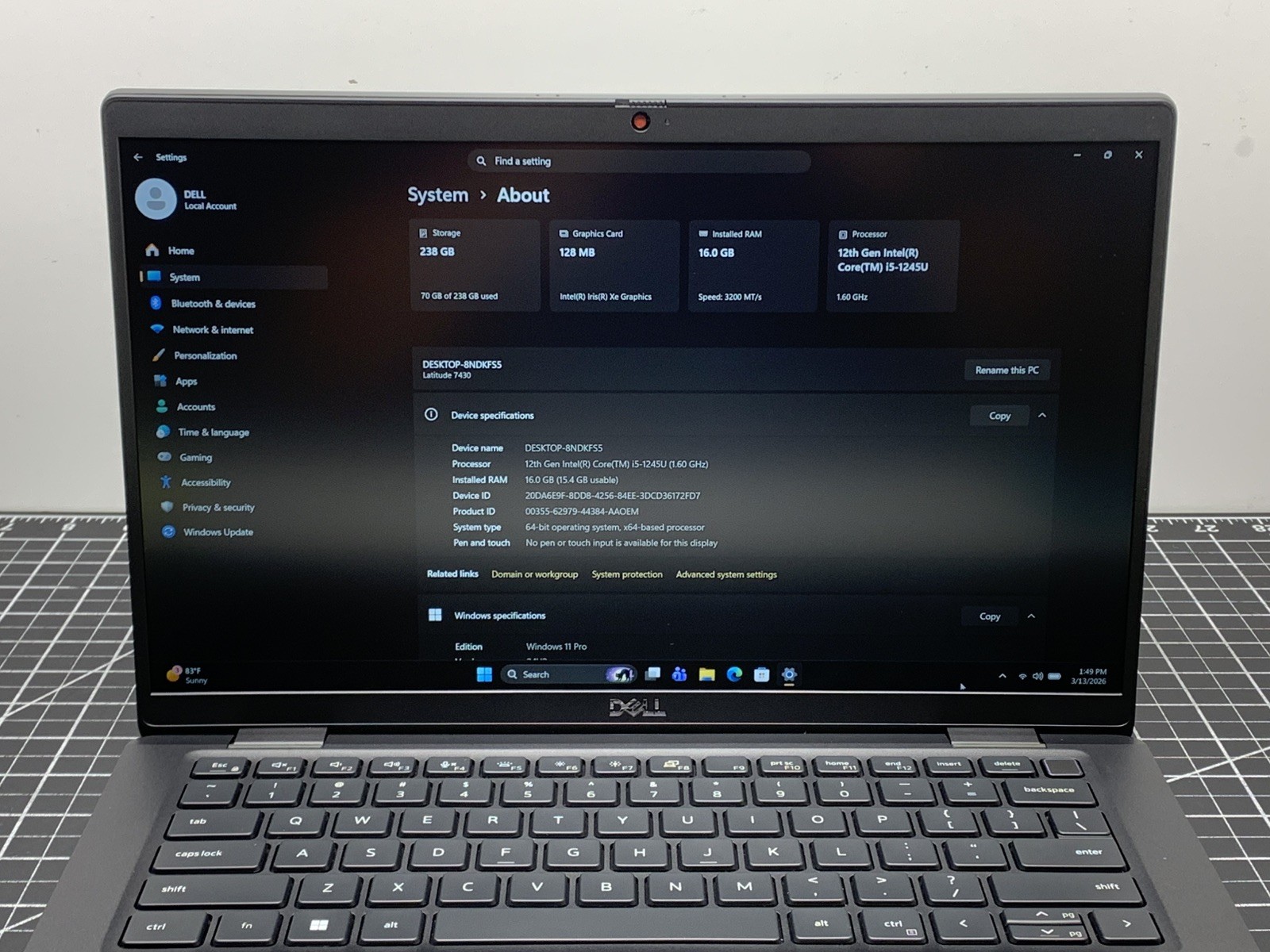 Dell Latitude 7430 Intel Core i5-1245U @ 3.96GHz | 256GB SSD, 16GB RAM | #P230