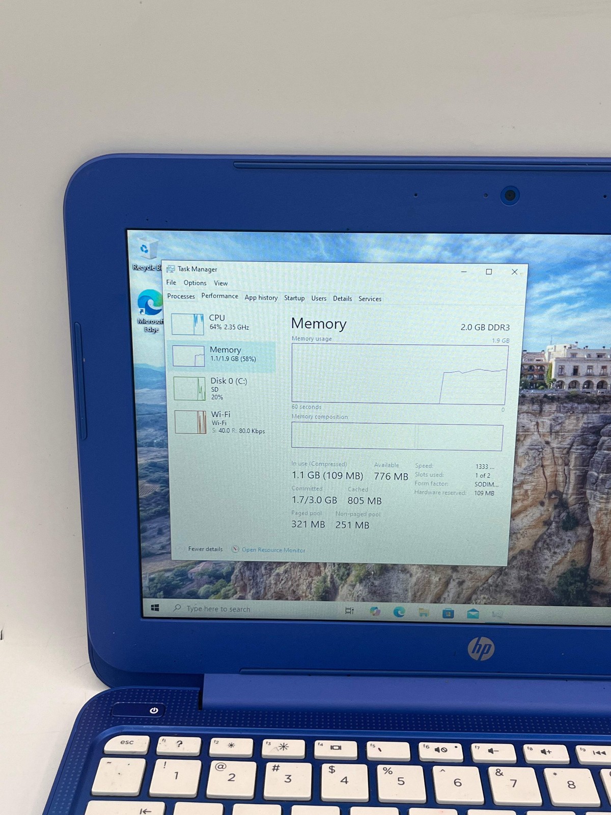 HP Stream 11-D010WM 11″ Celeron N2840 2.1GHz 2GB 32GB – Blue READ