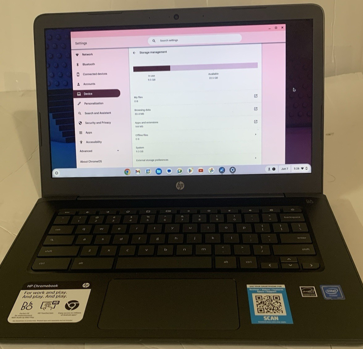 HP Touch Screen Chromebook 14-ca061dx 14″ Intel N3450 1.1GHz 4GB RAM 32GB SSD