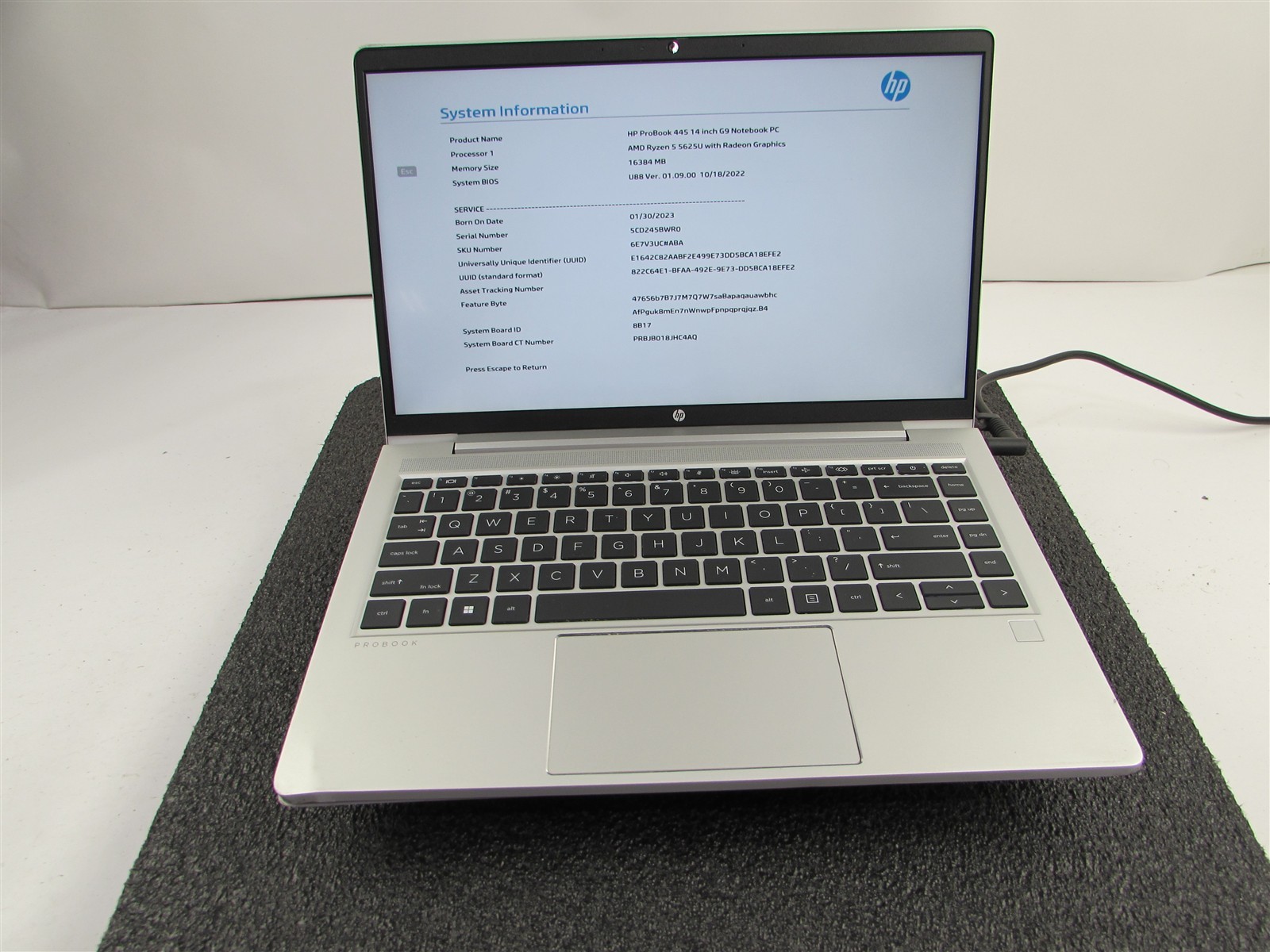 HP PROBOOK 445 (G9) FHD AMD RYZEN 5 5625U 512GB SSD 16GB RAM AMD GPU NO O.S