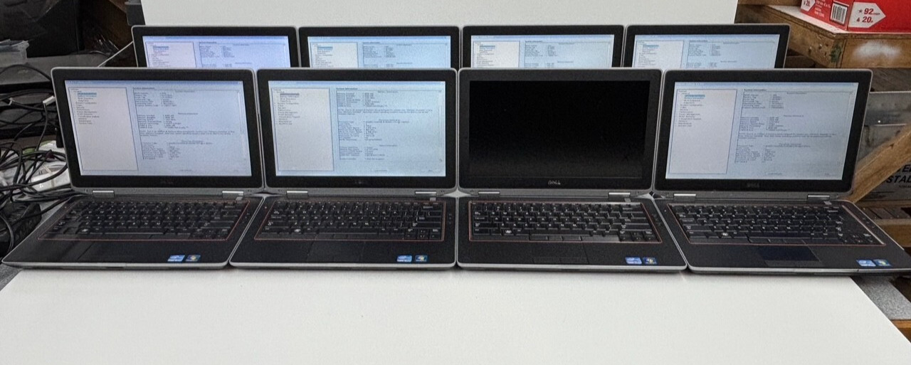 Lot (8) Dell Latitude E6320 13.3 i5-2520M 4GB No HDD No Webcam Bad Battery Parts