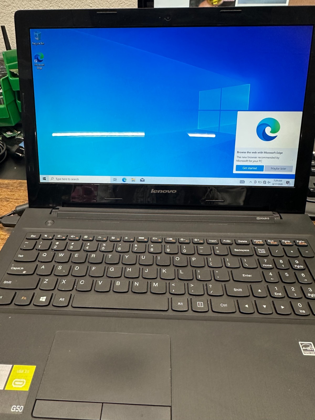 Lenovo G50-70 15.6” Laptop Intel i3-4030U 6GB RAM 500GB HDD Windows 10