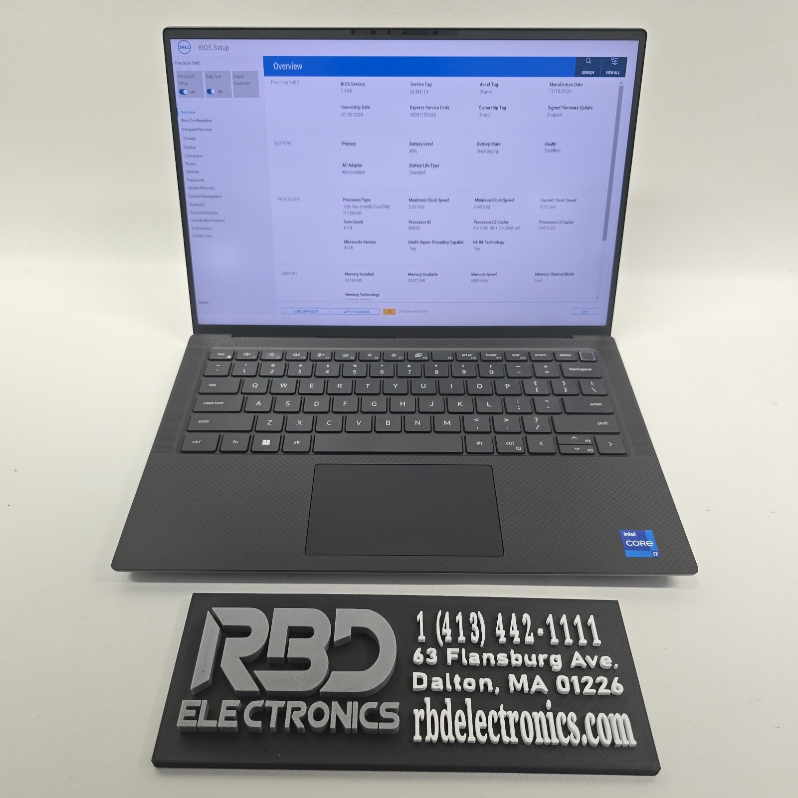 Dell Precision 5480 FHD+ I7-13800H 32GB 512 RTX A1000 6GB NO OS/AC