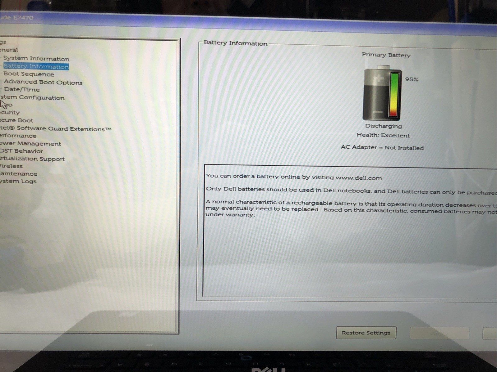 Dell Latitude E7470, Intel Core i7-6600U @2.60Ghz, 8GB RAM, NO SSD/OS, Tested!