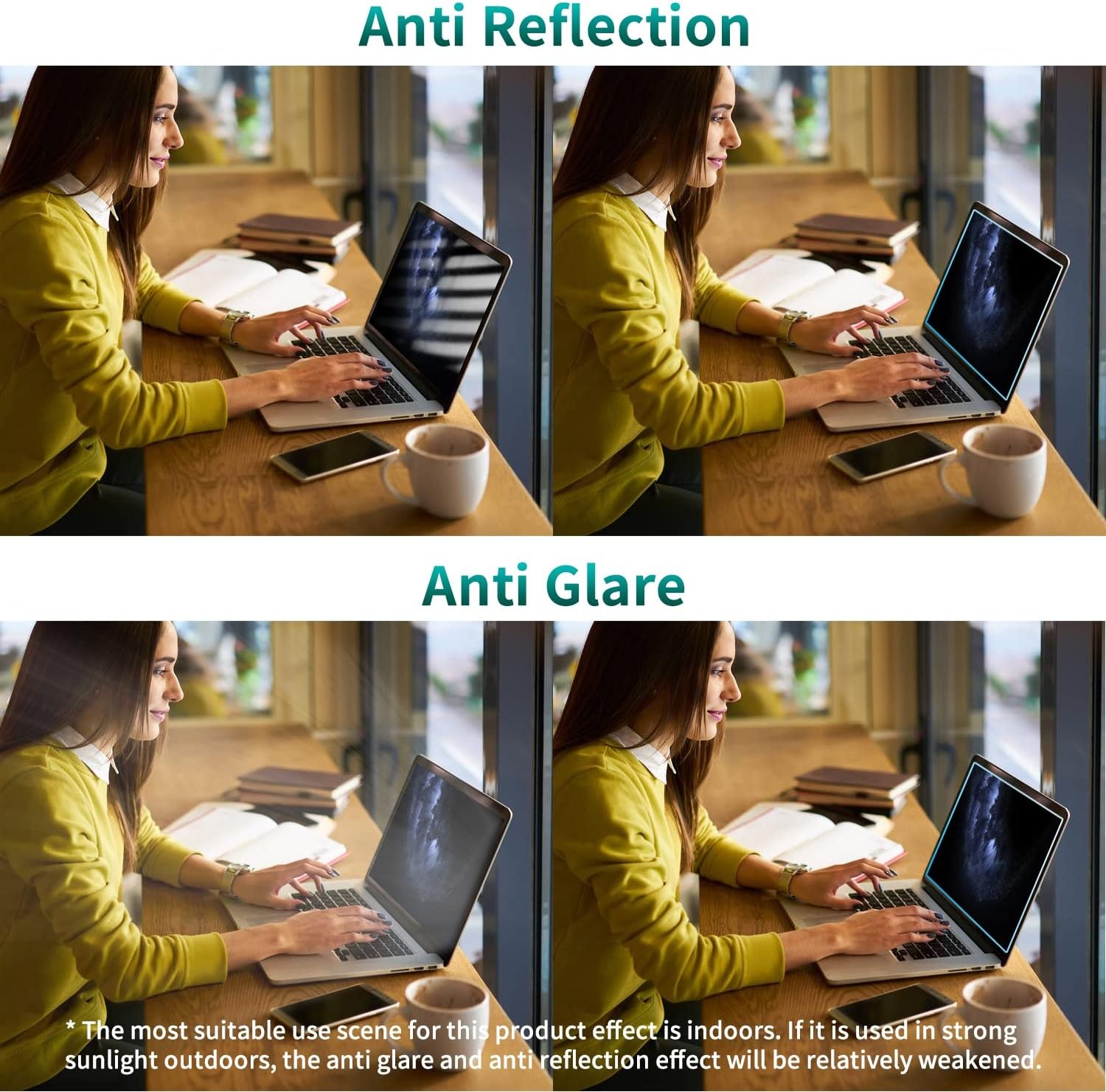 2-Pack 13.3 inch 16:9 Anti Blue Light Laptop Screen Protector, Anti Glare & Anti