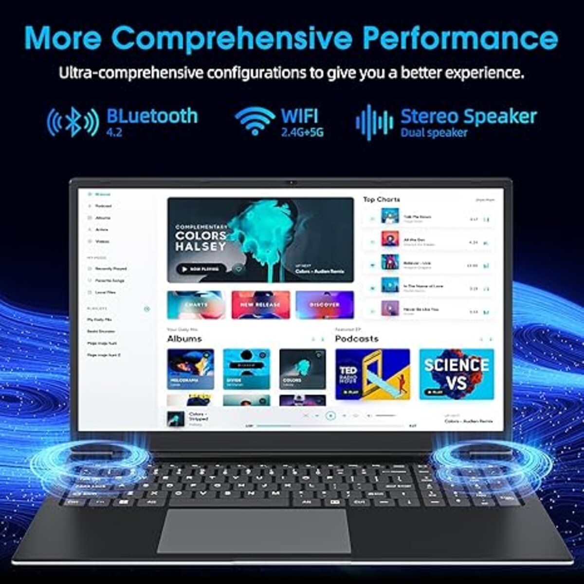 NaClud MSi7 17.3″ Laptop Computer – 4GB DDR4 – 128GB – 2.5Hz Celeron – Black