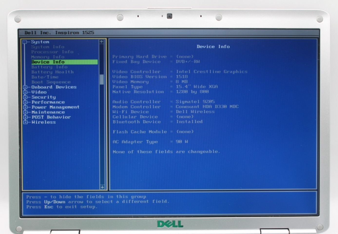 Dell Inspiron 1525 2Duo-T7250@2.0GHz 3GB DDR2 NO STORAGE OR OS *USED/TESTED*