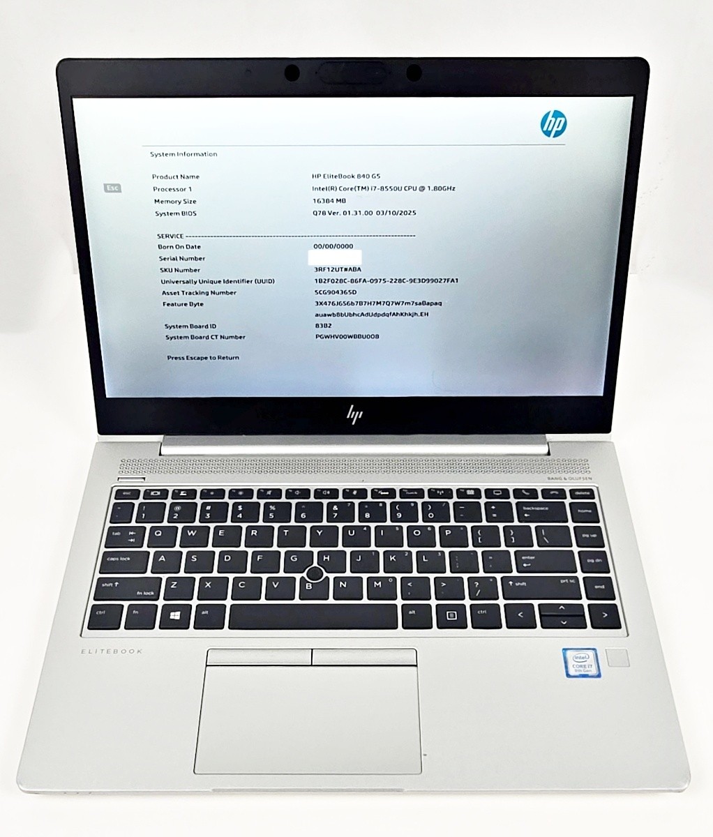 HP EliteBook 840 G5 i7-8550U 16GB RAM 14″ – BIOS LOCKED (Boots to Windows)