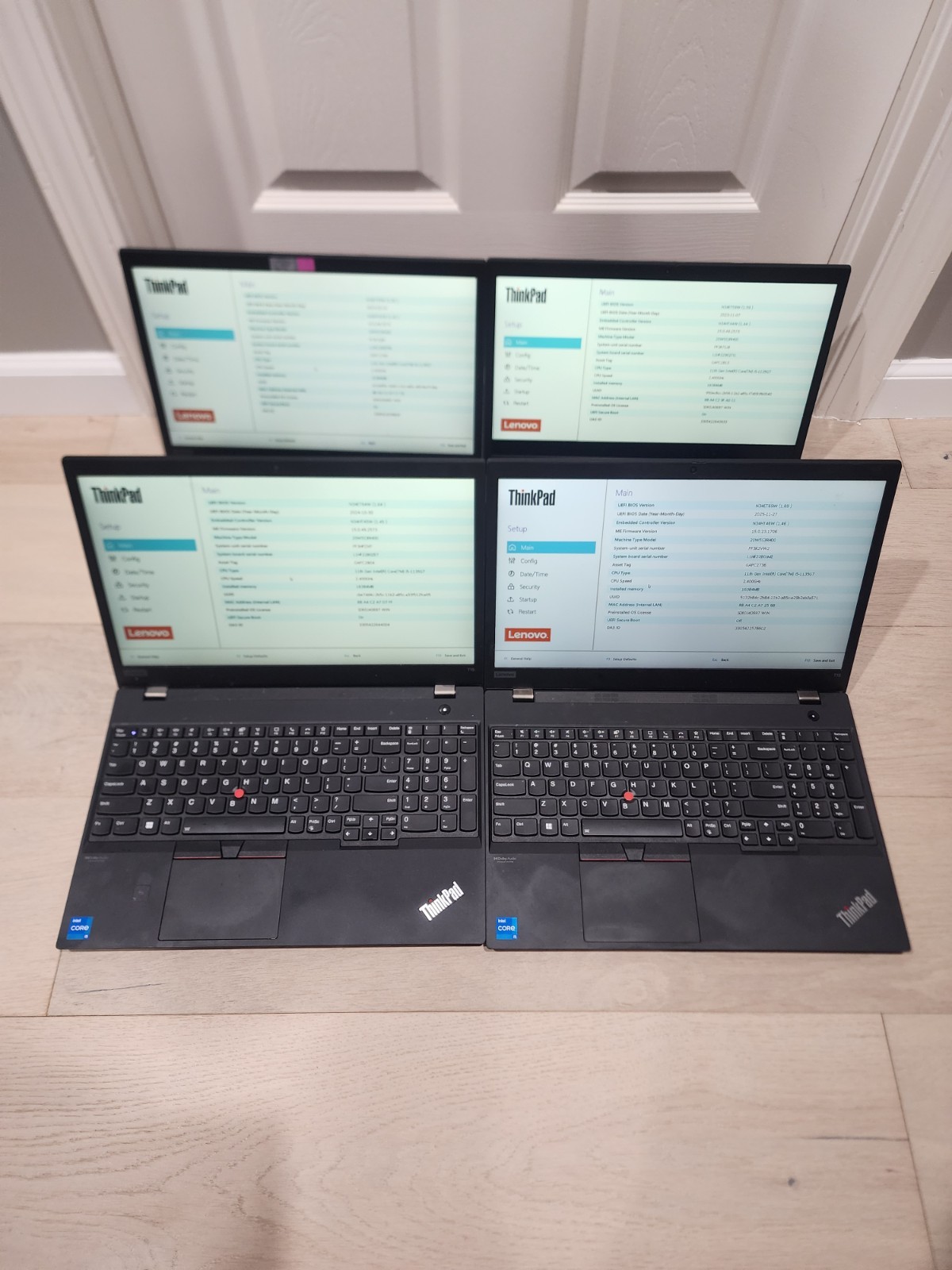 VARIOUS ISSUE – 4 Lenovo Thinkpad T15 Gen 2 i5-1135G7 – 16GB Ram – NO SSD/AC
