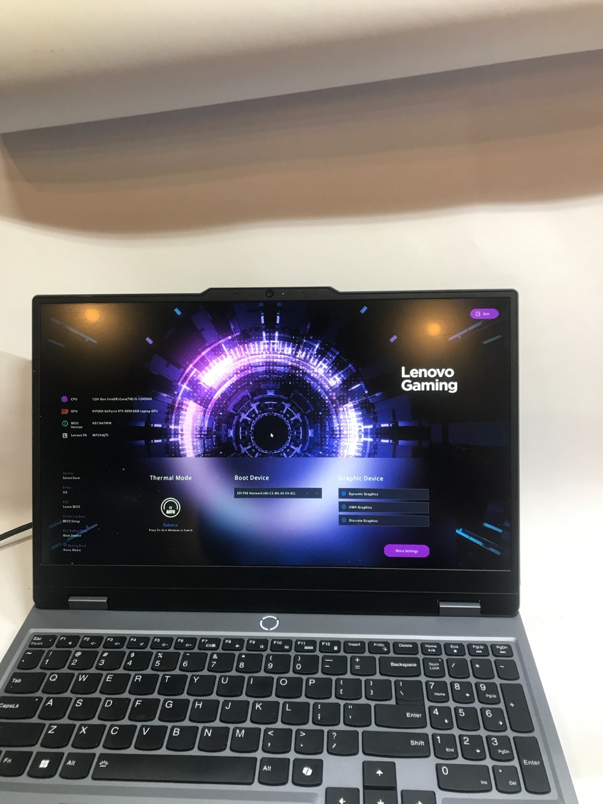 Lenovo LOQ 15IAX9 15″ Intel Core i5-12450HX NO RAM NO SSD/OS RTX 3050 For Parts