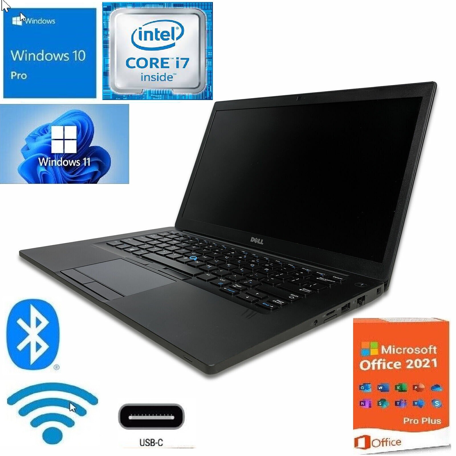 Dell Latitude 7280 i7 12.5″ 8GB 16GB 32 GB RAM 256GB 512GB 1TB SSD Win 10/11 Pro