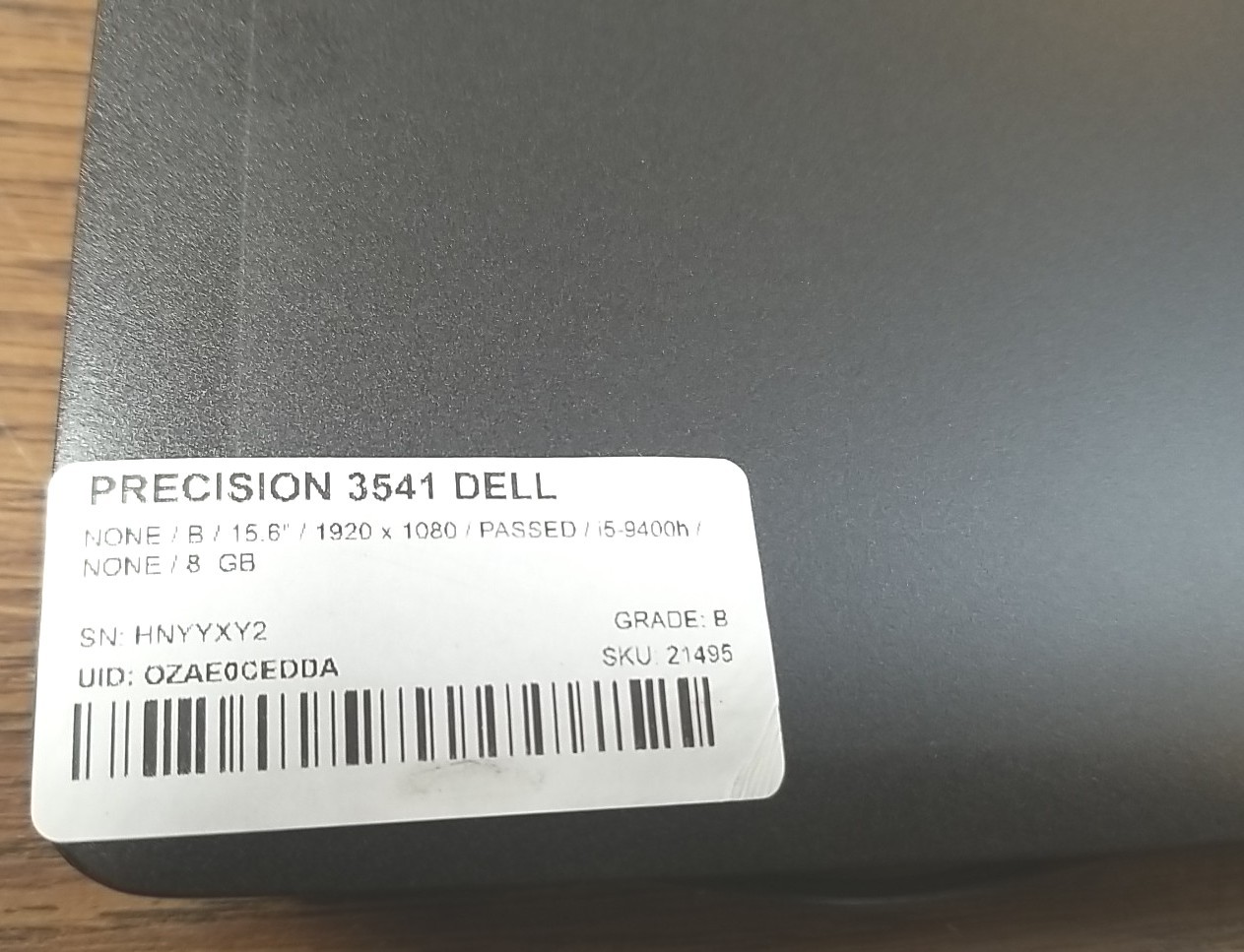 Dell Precision 3541 Laptop 15.6″ – Intel Core i5-9400H – 8 GB Ram- No SSD Read⬇️