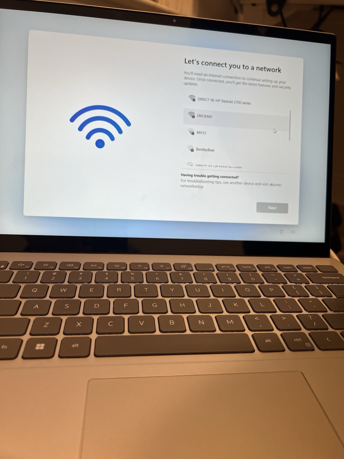 Dell Silver Notebook Laptop Windows 11 Wi-Fi Setup Screen Portable Computer