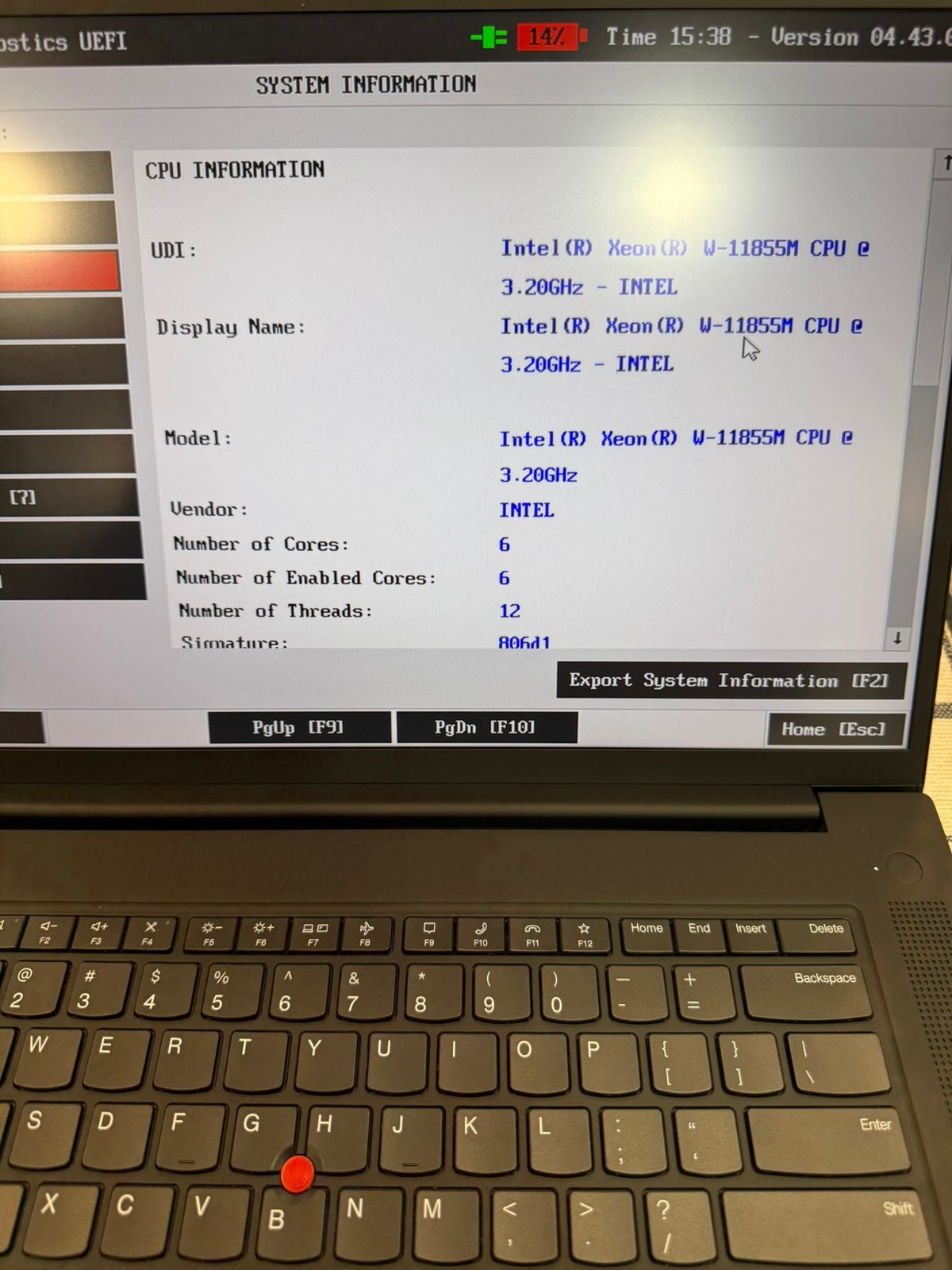 Lenovo Thinkpad P1 Gen 4i INTEL XEON W-11855M RTX A2000 1TB NVME 32GB 3200MHZ
