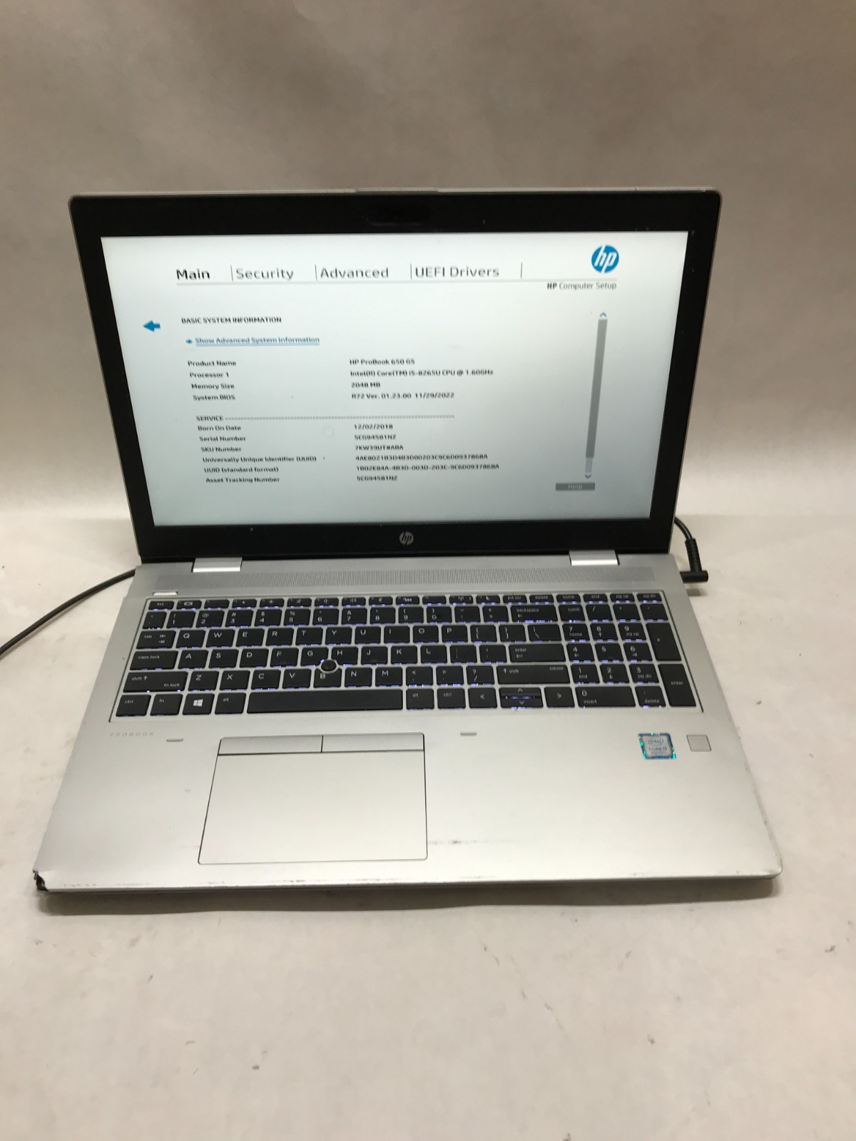 HP ProBook 650 G5 15″ Intel Core i5 NO RAM NO SSD/OS For Parts READ DESC – DW