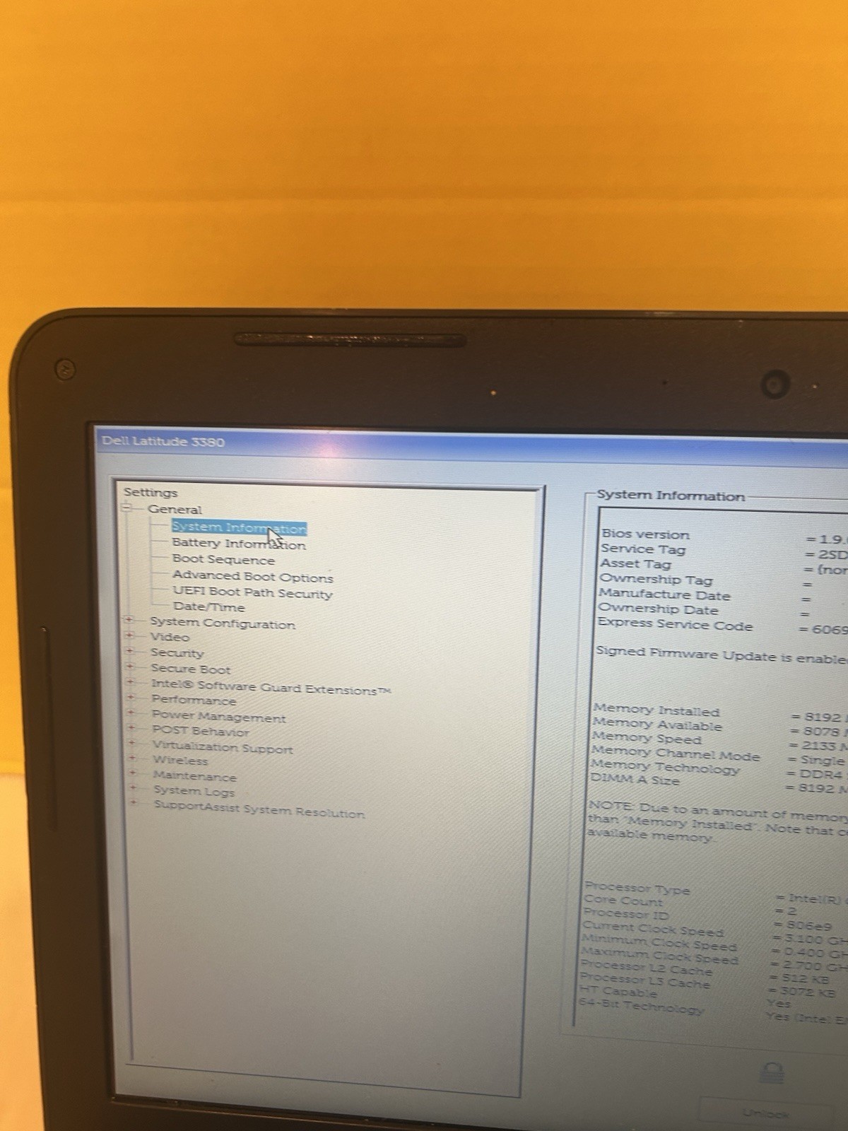 Dell Latitude 3380 Laptop i5-7200 8GB R Boots to BIOS BIOS Unlocked GRADE B