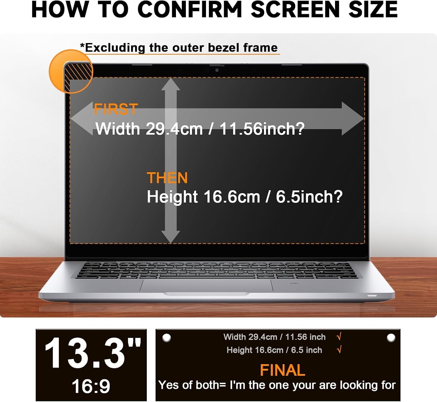 Laptop Privacy Screen 13.3 Inch Compatible with Hp/ Dell/ Acer/ Samsung/ Asus…