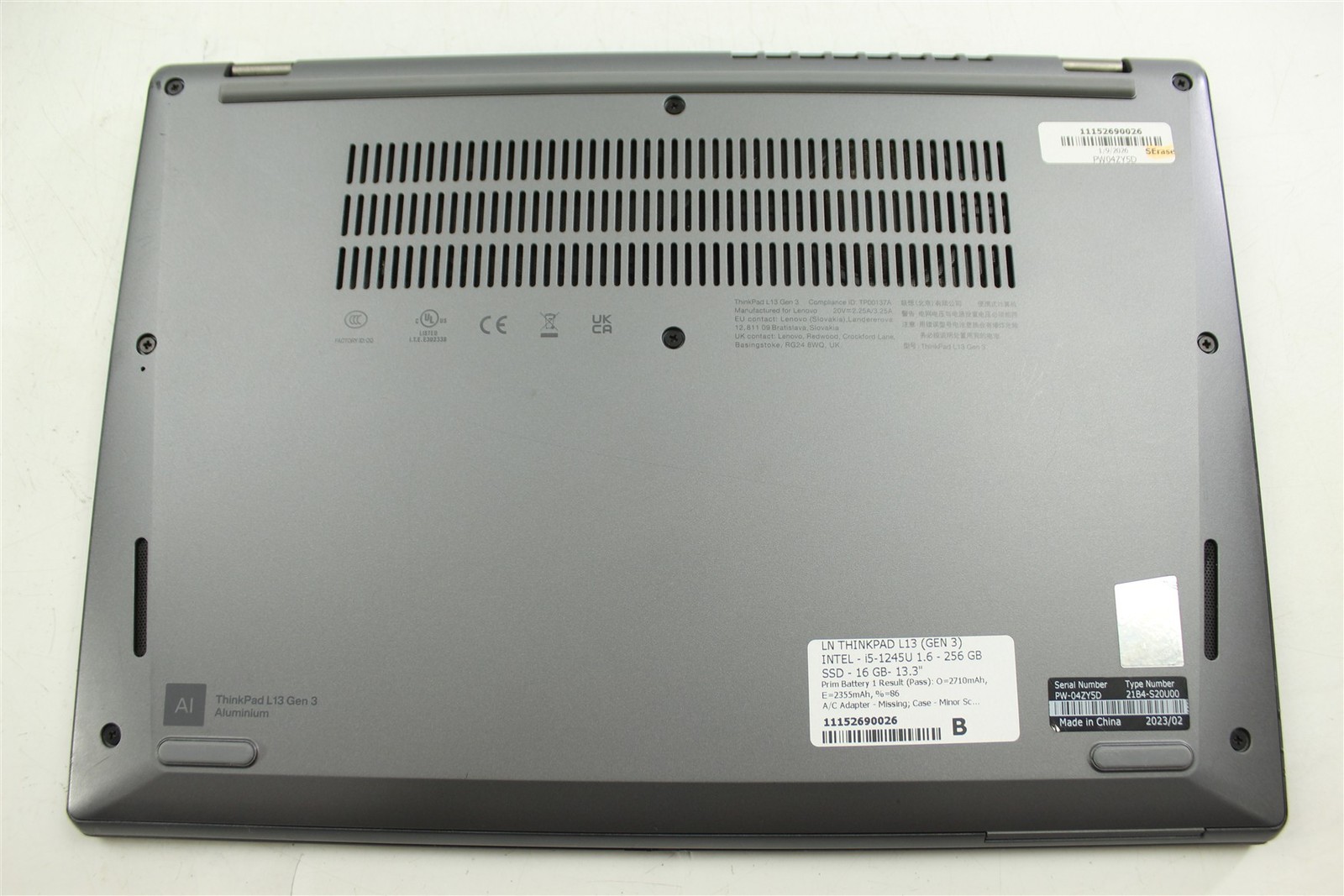 Lenovo ThinkPad L13 Gen 3 13.3″ i5-1245U 1.6GHz 256GB SSD 16GB RAM W11P