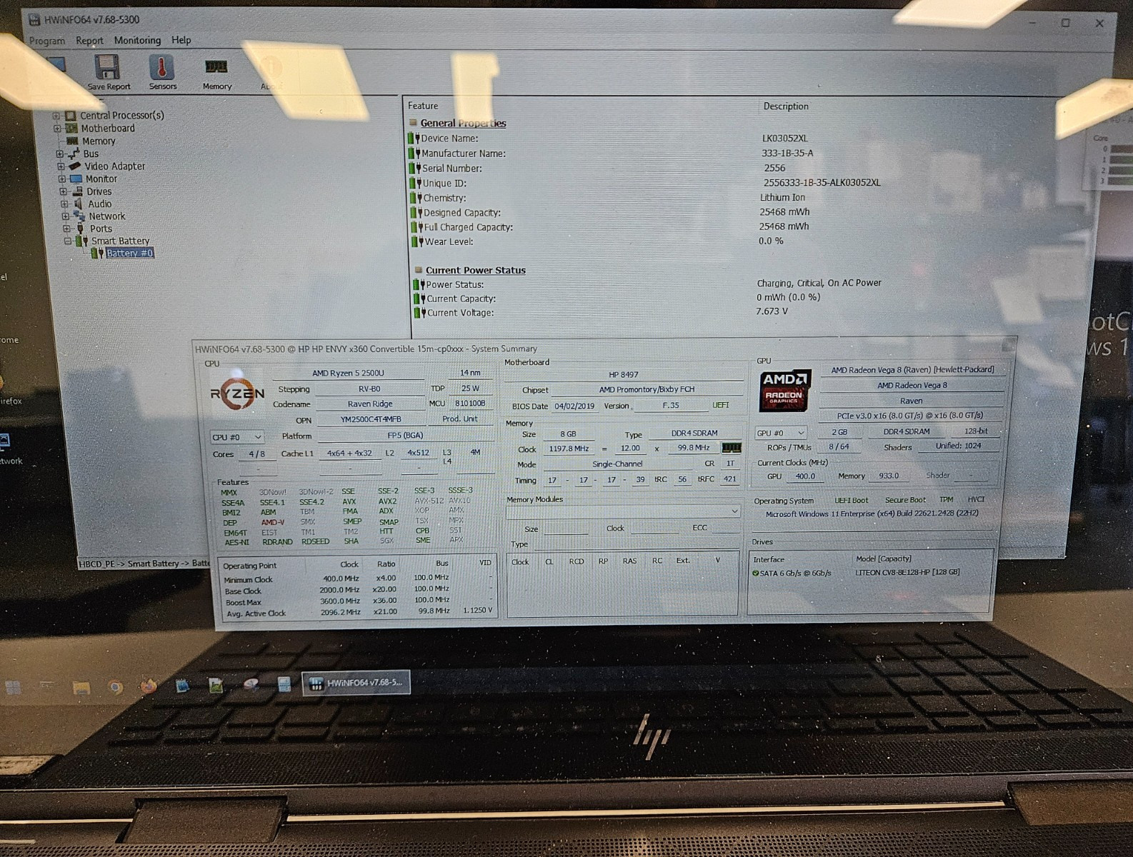 HP Envy x360 Convertible 15m-cp0xxx Ryzen 5 2500U / 8GB Ram / 128GB SSD PARTS