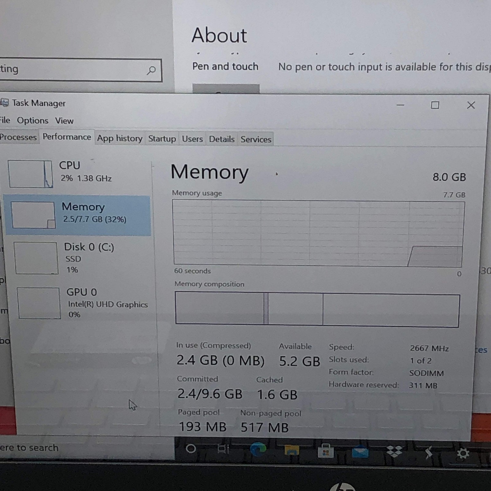 Broken HP Laptop 14-DQ1043CL 14″ i3-1005G1 1.19Ghz 8GB RAM 256GB SSD/ Marks Scre