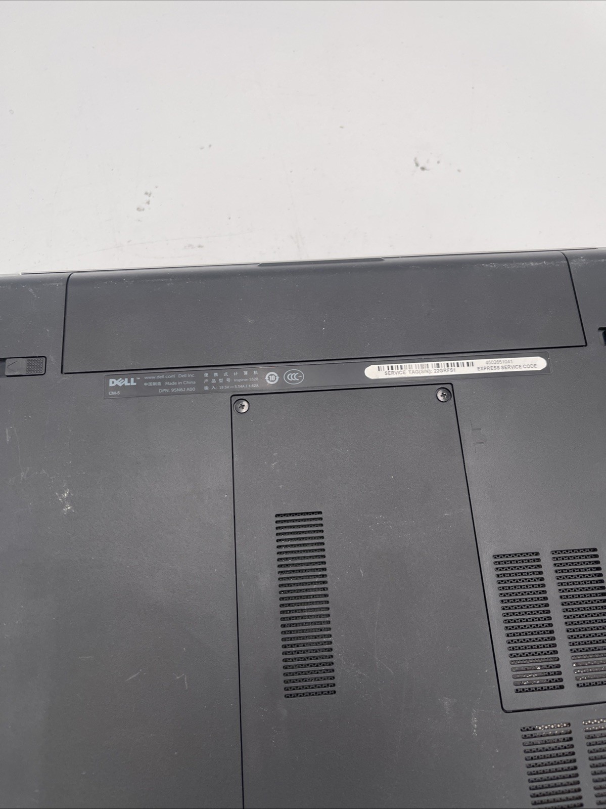 Dell Inspiron 5520 15.6” Laptop Intel Core i5-3632QM 8GB Ram NO HD/OS For parts
