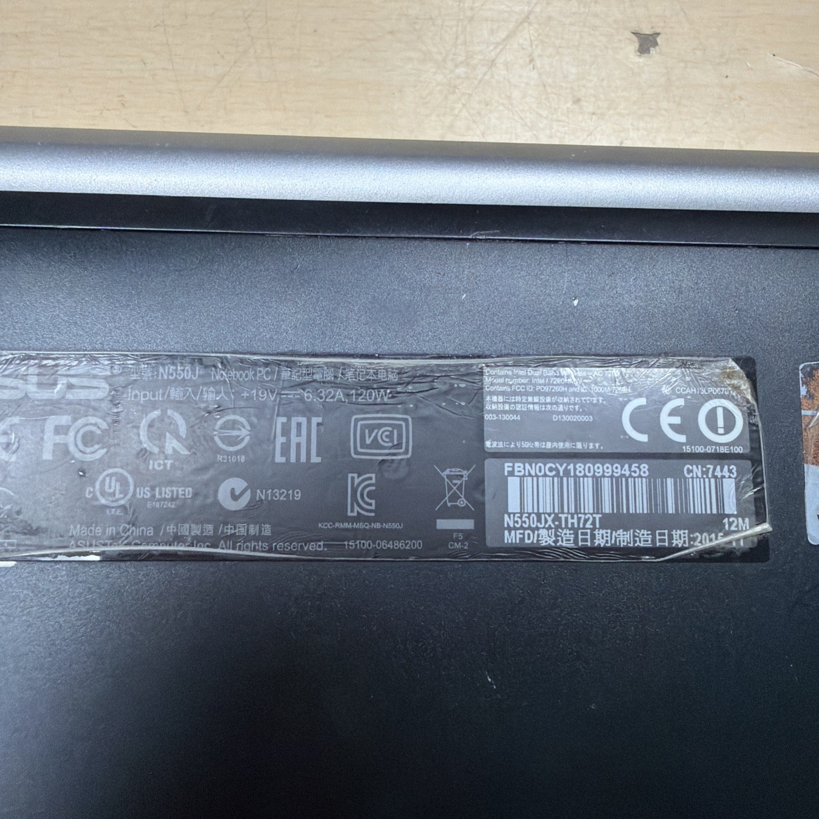 *For Parts ASUS N550J i7-4720HQ NVIDIA 950M 4GB RAM NO HD/OS
