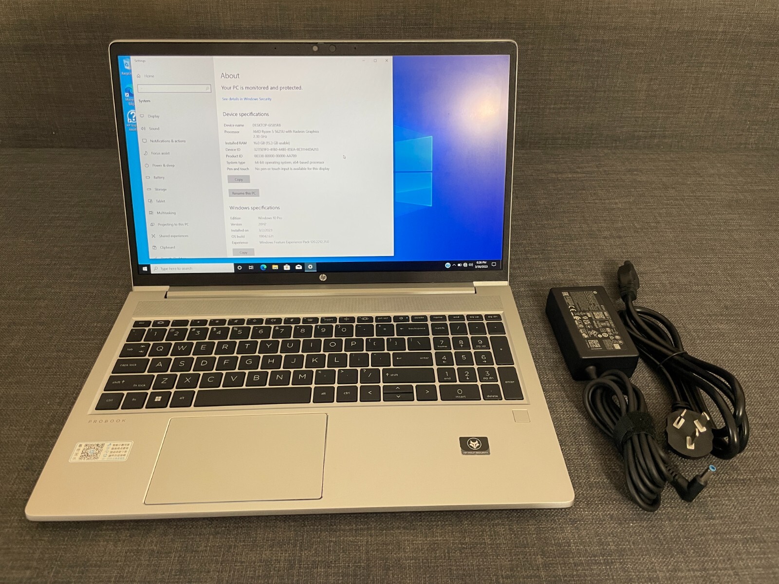 Used HP ProBook 455 G9 AMD Ryzen 5 5625U 16/512GB 15.6″ Win10 Laptop Notebook PC