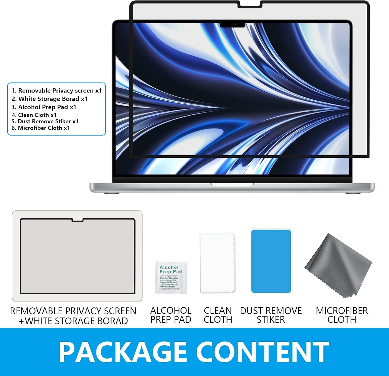 MacBook Air M2 13.6-inch Screen Protector, Privacy Shield, 2022 Release (A2681)