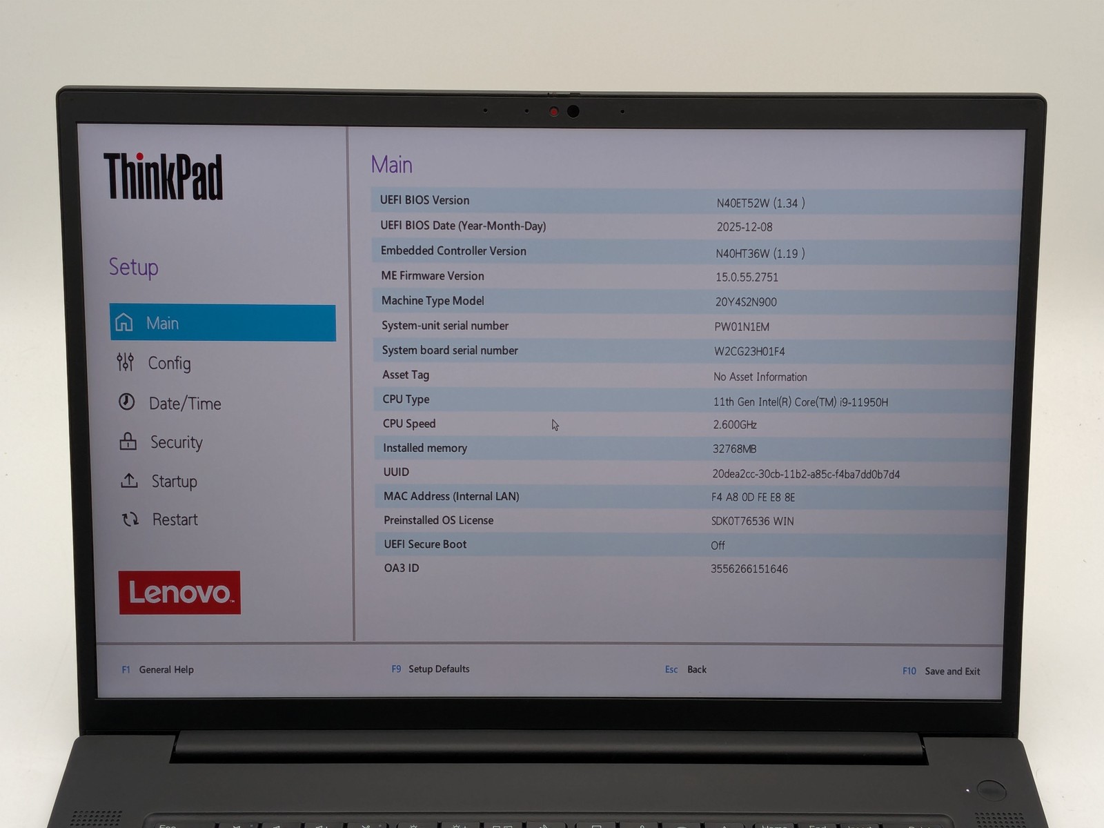 Lenovo ThinkPad P1 Gen 4 16″ WQXGA i9-11950H 32GB 512GB SSD RTX A5000 Win11 Pro