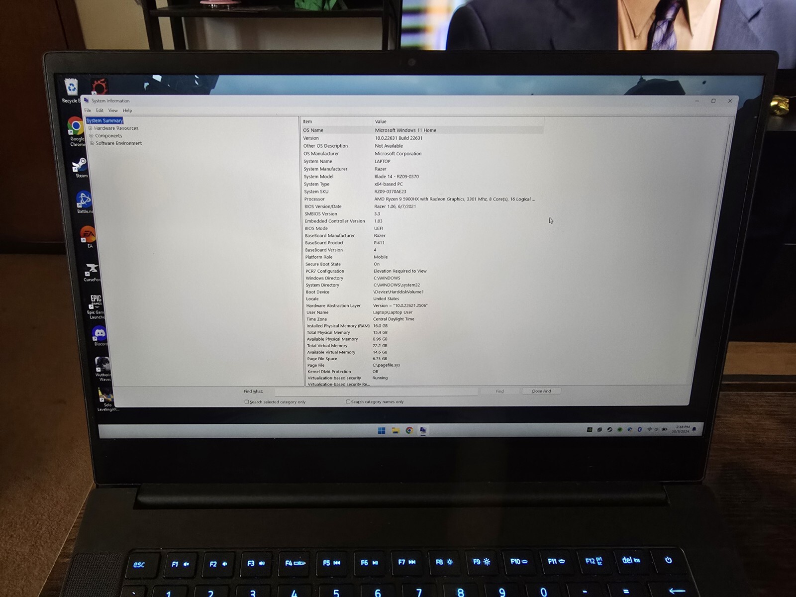 black Razer 14″ Gaming Laptop with razer rgb laptop stand and power supply unit